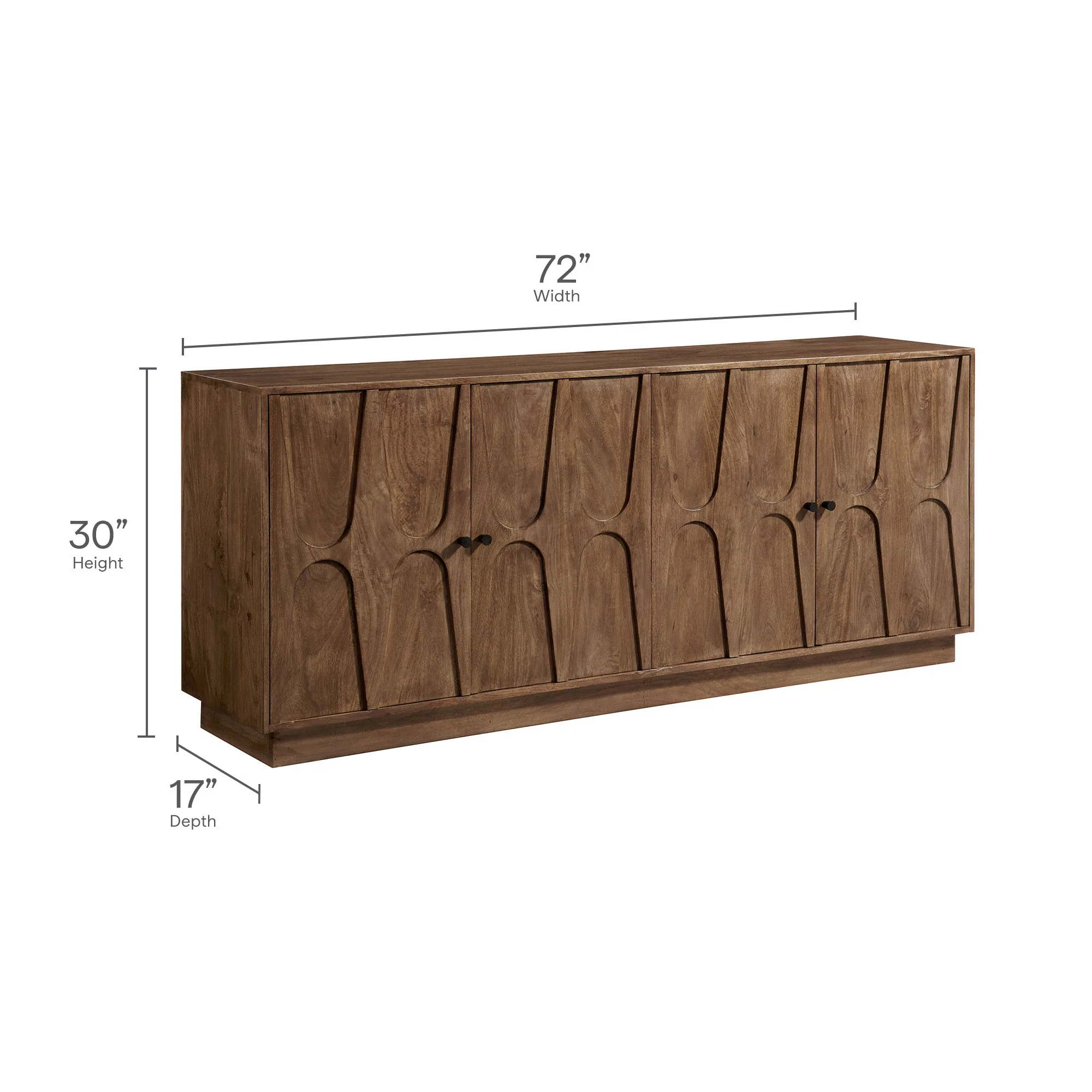 Veda 72" Mango Wood Sideboard Cabinet by Modway - Image 9