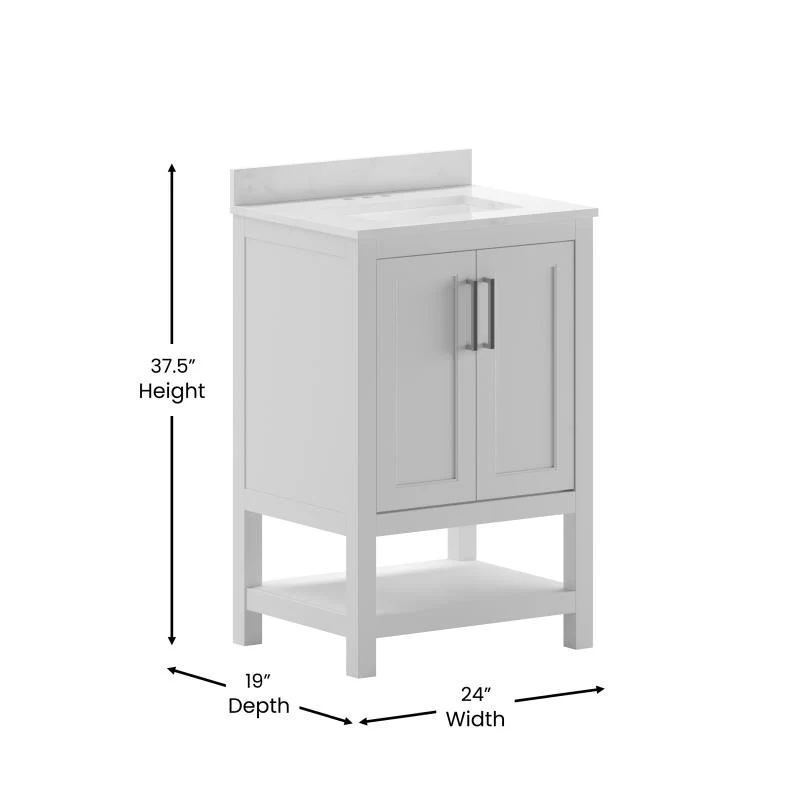 Vega 24 Inch Bathroom Vanity with Sink Combo By Flash Furniture - Image 10