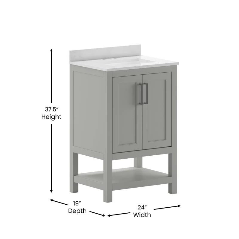 Vega 24 Inch Bathroom Vanity with Sink Combo By Flash Furniture - Image 30