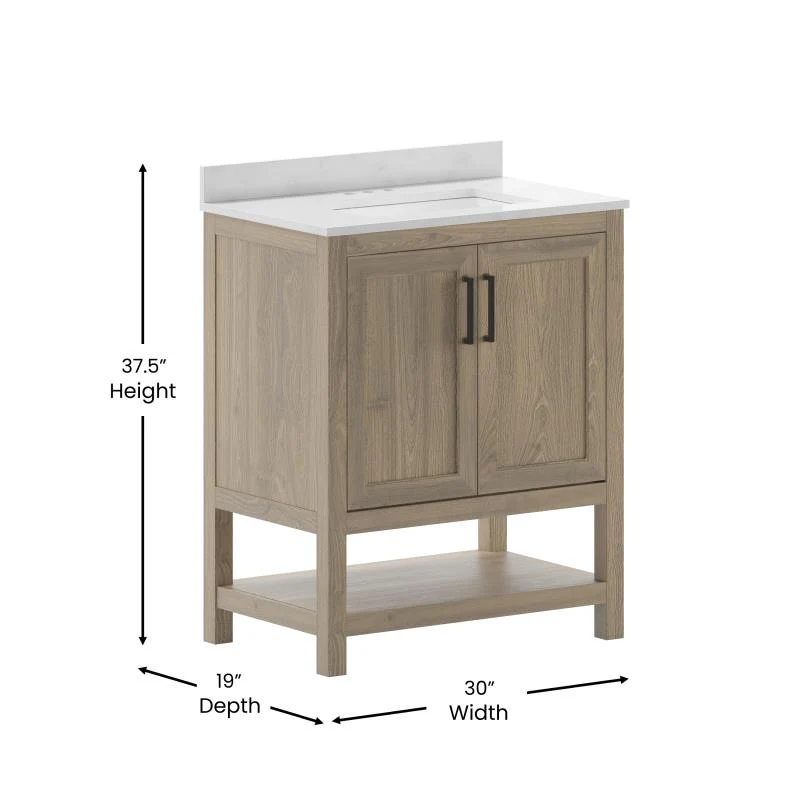 Vega 30 Inch Bathroom Vanity with Sink Combo By Flash Furniture - Image 28