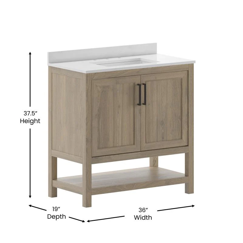 Vega 36 Inch Bathroom Vanity with Sink Combo By Flash Furniture - Image 28