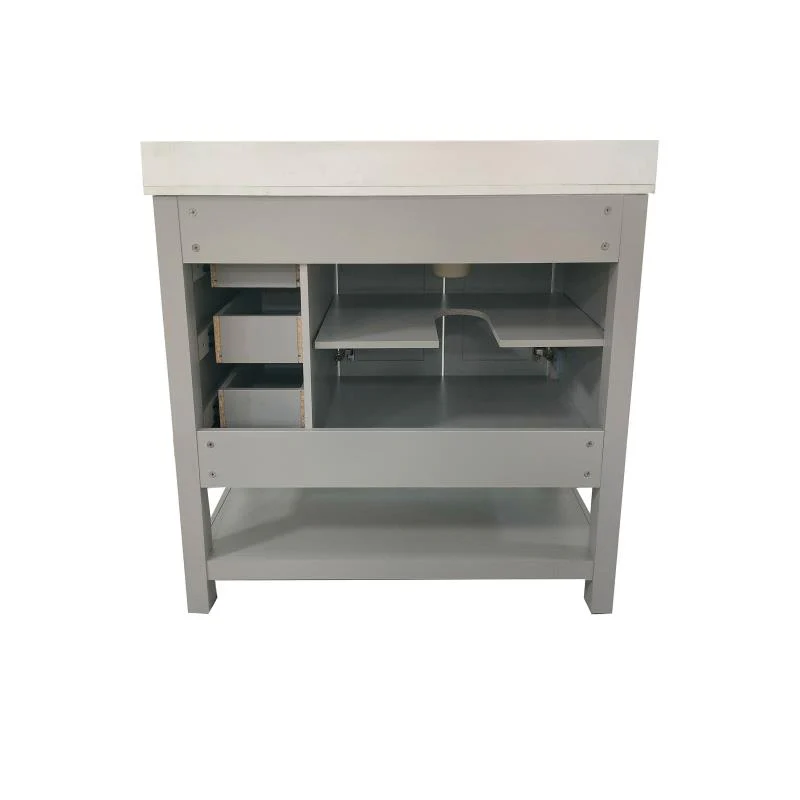 Vega 36 Inch Bathroom Vanity with Sink Open Shelf and 3 Drawers By Flash Furniture - Image 14