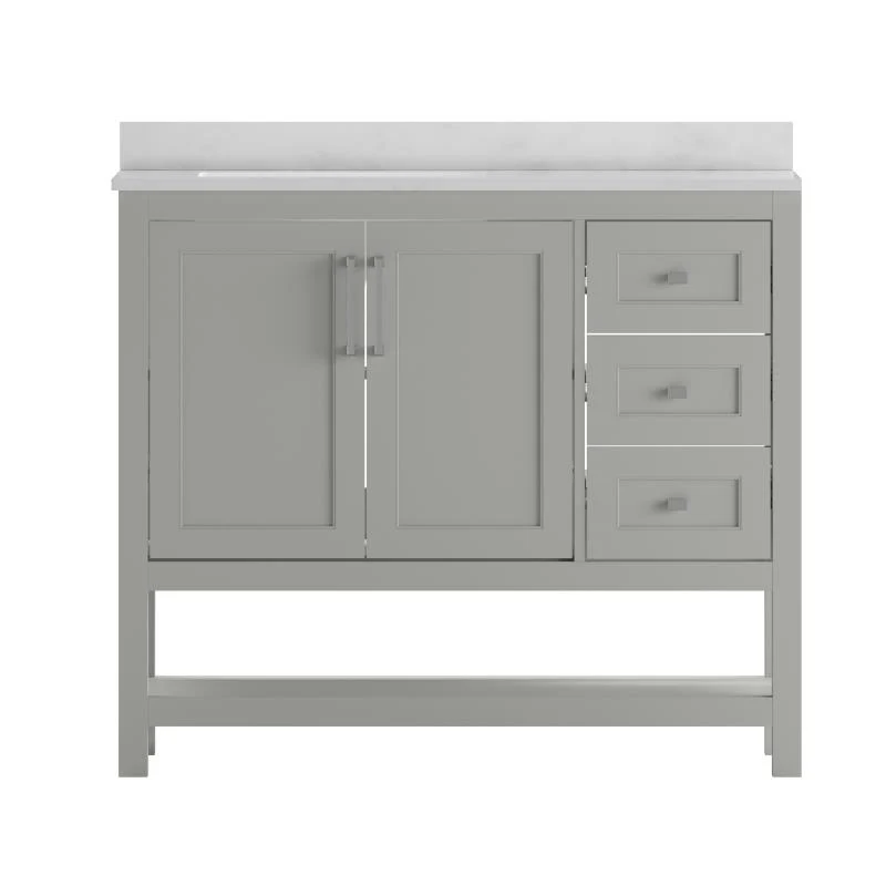 Vega 42 Inch Bathroom Vanity with Sink Open Shelf and 3 Drawers By Flash Furniture - Image 12