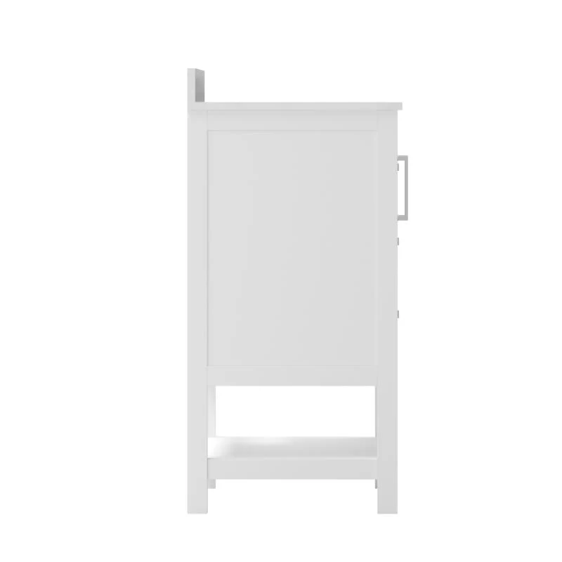 Vega 42 Inch Bathroom Vanity with Sink Open Shelf and 3 Drawers By Flash Furniture - Image 3
