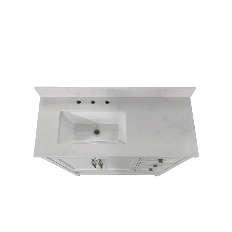 Vega 42 Inch Bathroom Vanity with Sink Open Shelf and 3 Drawers By Flash Furniture - Image 5