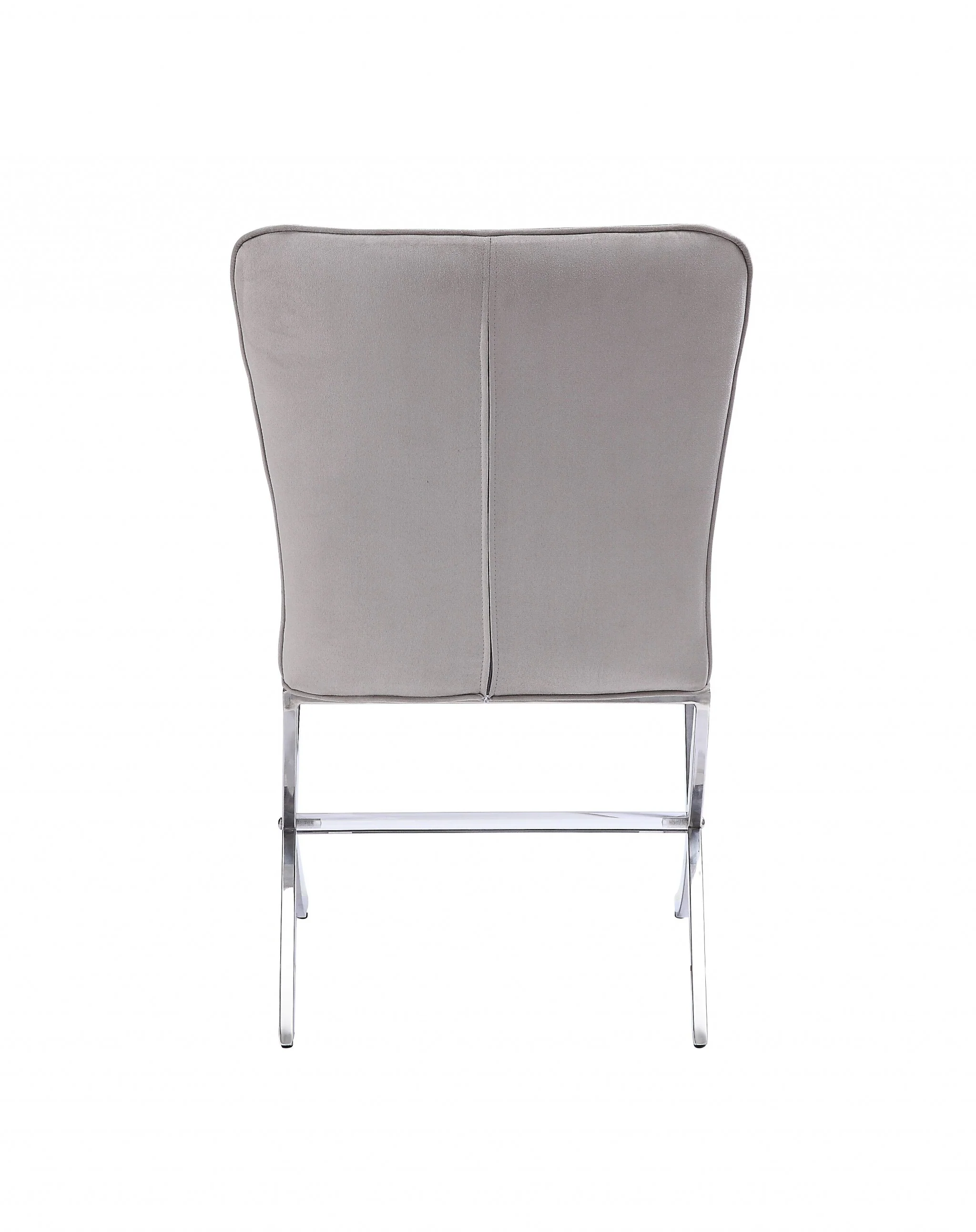 Velvet Chrome Metal Upholstered Seat Side Chair Set By Homeroots - Image 2