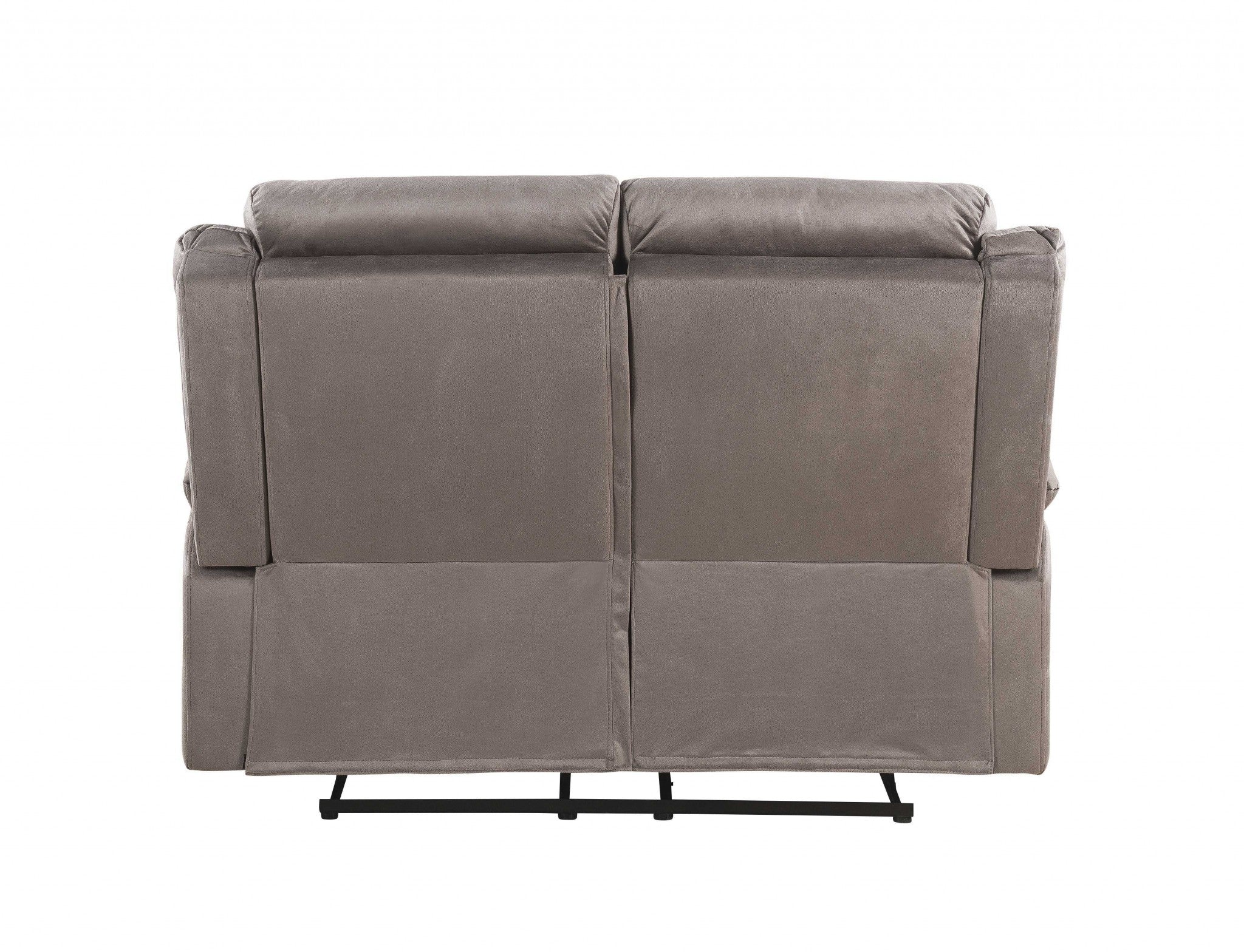 Velvet Upholstery Metal Reclining Mechanism Loveseat Motion By Homeroots - Image 2