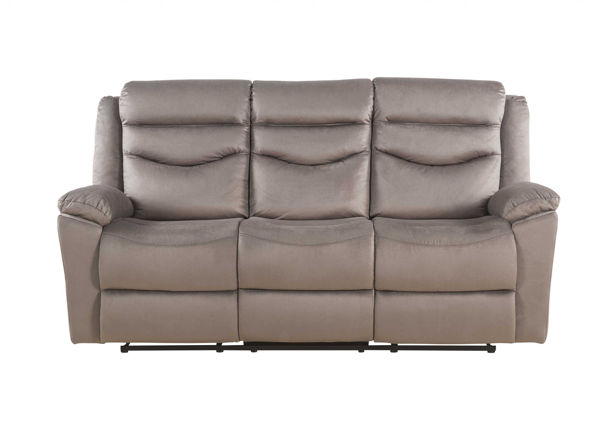 Velvet Upholstery Metal Reclining Mechanism Sofa Motion By Homeroots - Image 3