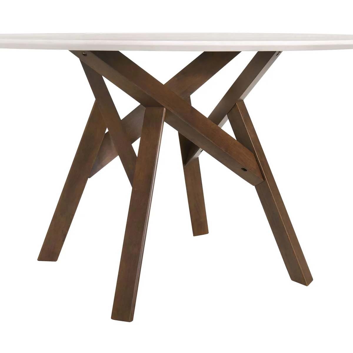 Venus and Lima 5 Piece Walnut and Marble Round Dining Set By Armen Living - Image 6