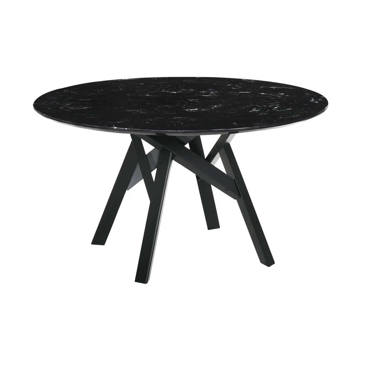 Venus and Polly 5 Piece Black Marble Round Dining Set By Armen Living - Image 5