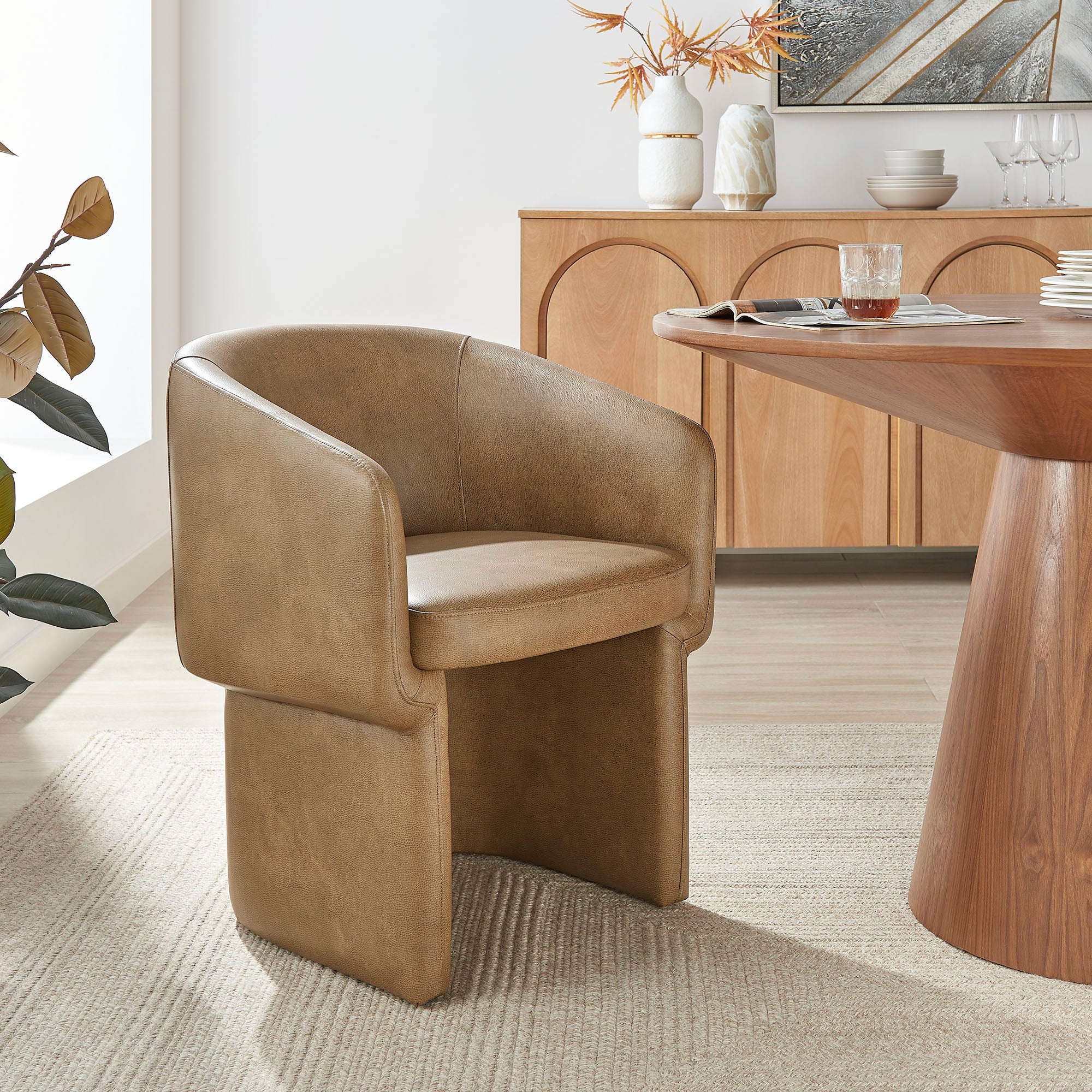 Verity Barrel Back Vegan Leather Dining Chair by Modway - Image 15