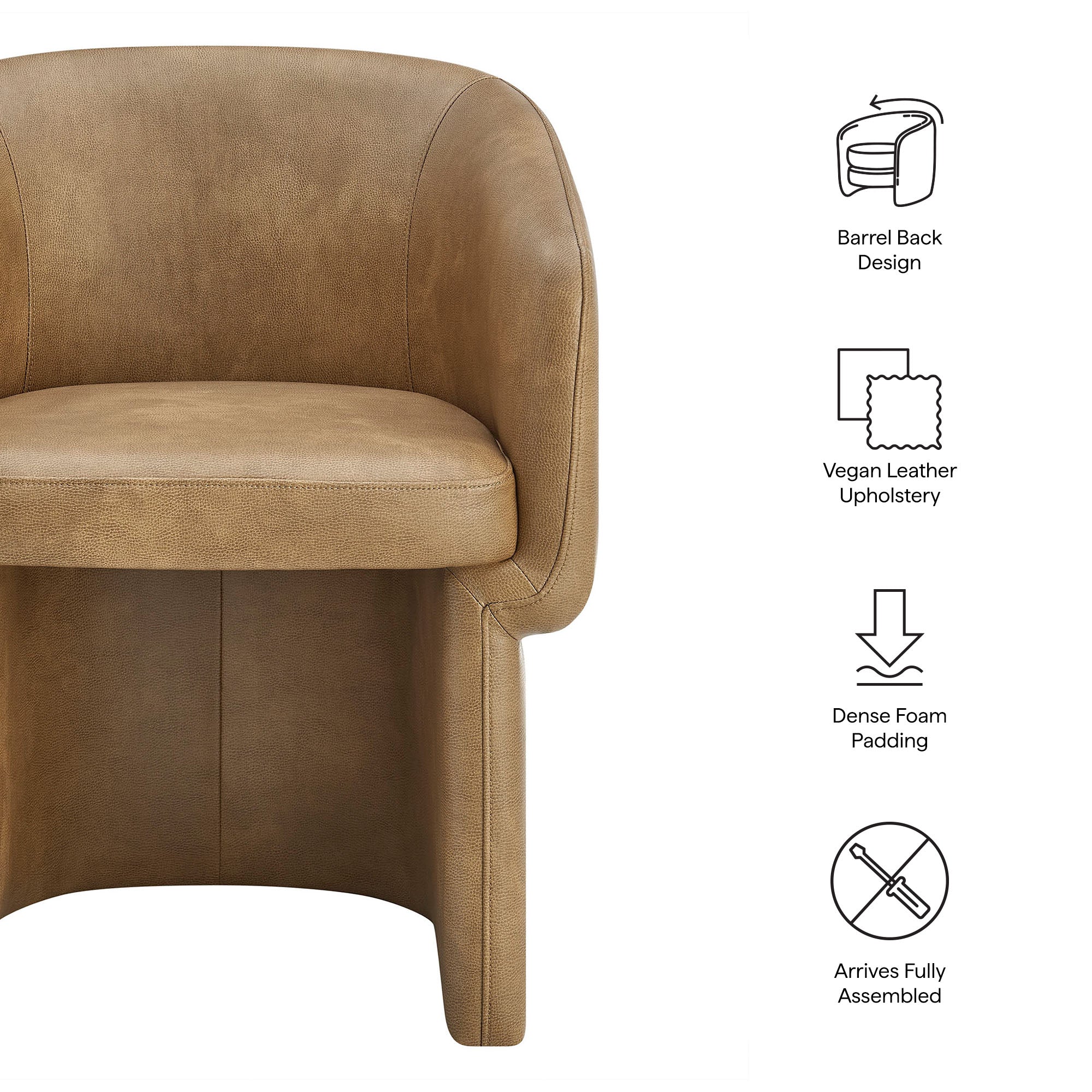 Verity Barrel Back Vegan Leather Dining Chair by Modway - Image 17