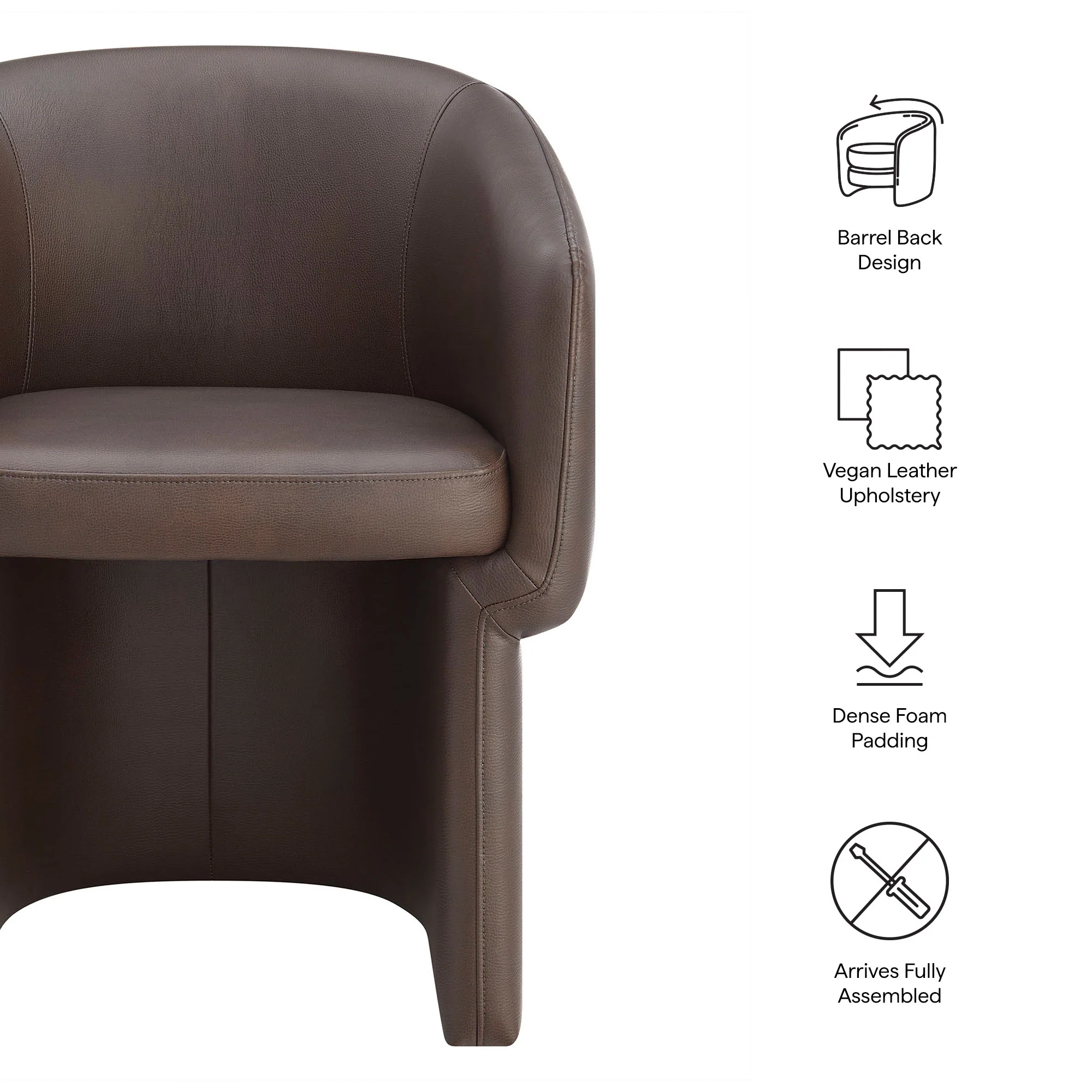 Verity Barrel Back Vegan Leather Dining Chair by Modway - Image 8