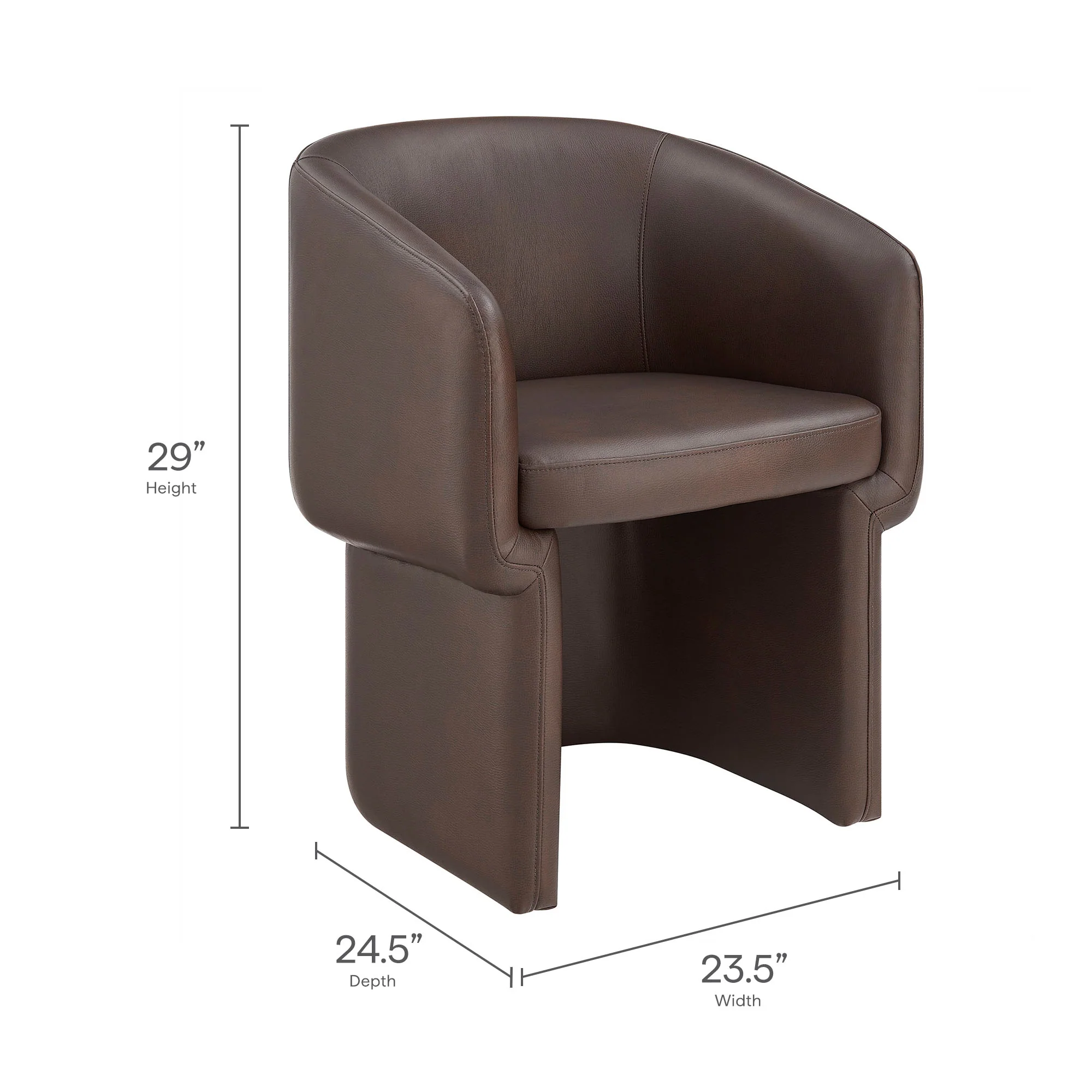 Verity Barrel Back Vegan Leather Dining Chair by Modway - Image 9