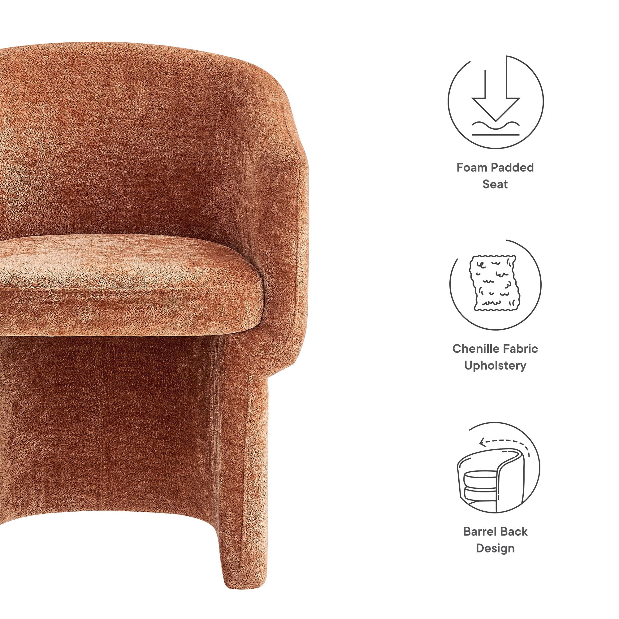 Verity Chenille Dining Armchair by Modway - Image 29