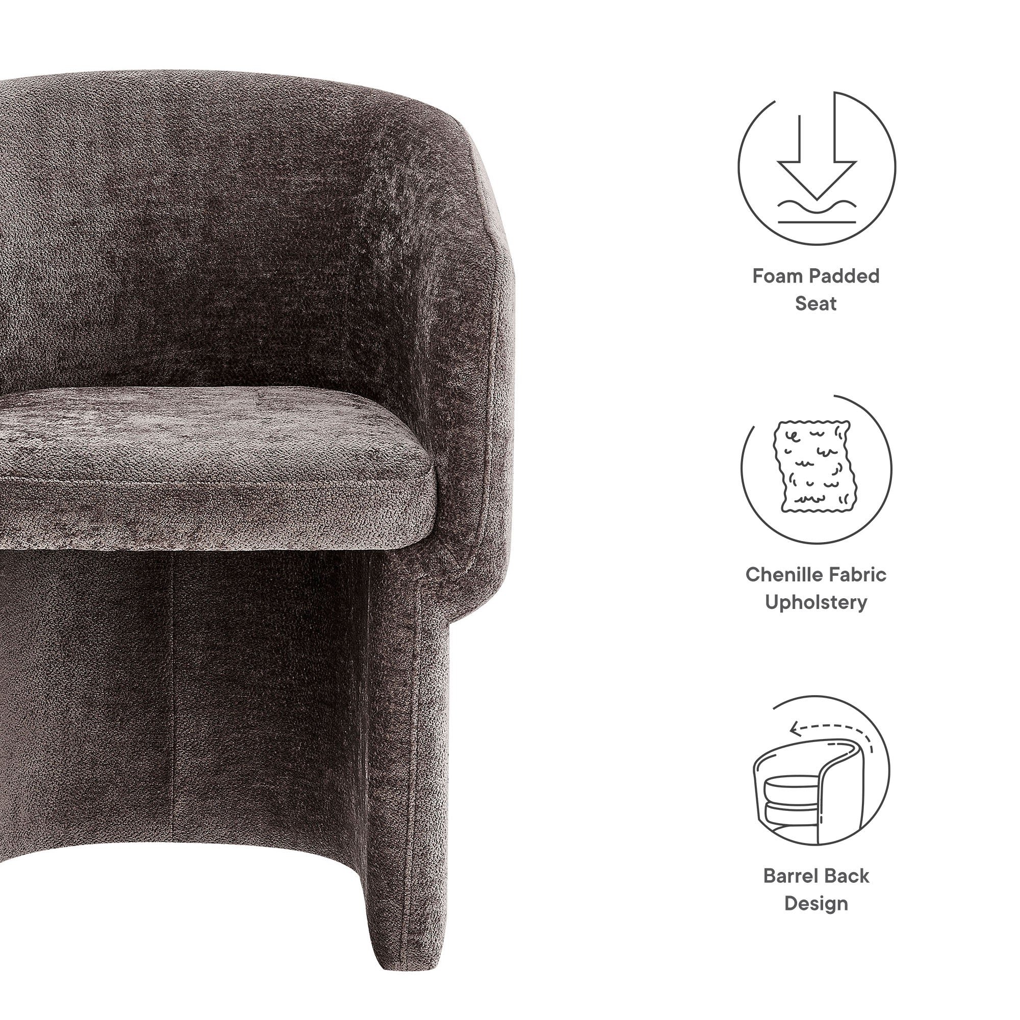 Verity Chenille Dining Armchair by Modway - Image 9