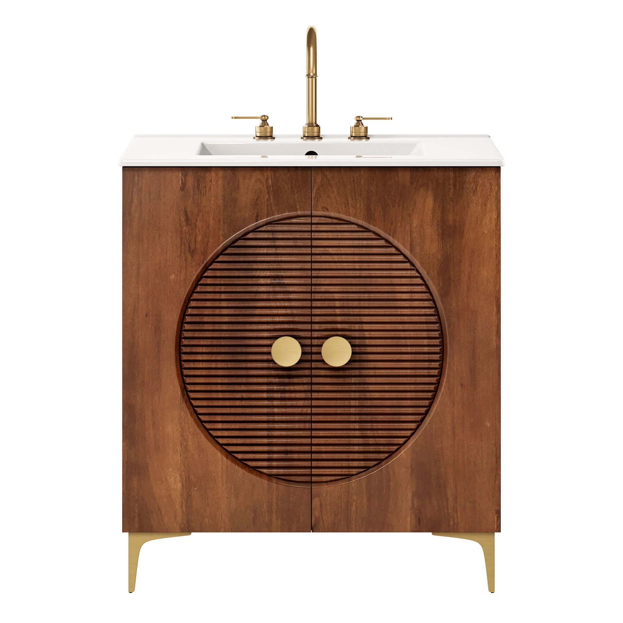 Vernon 30" Fluted Wood Vanity Cabinet With Sink by Modway - Image 11