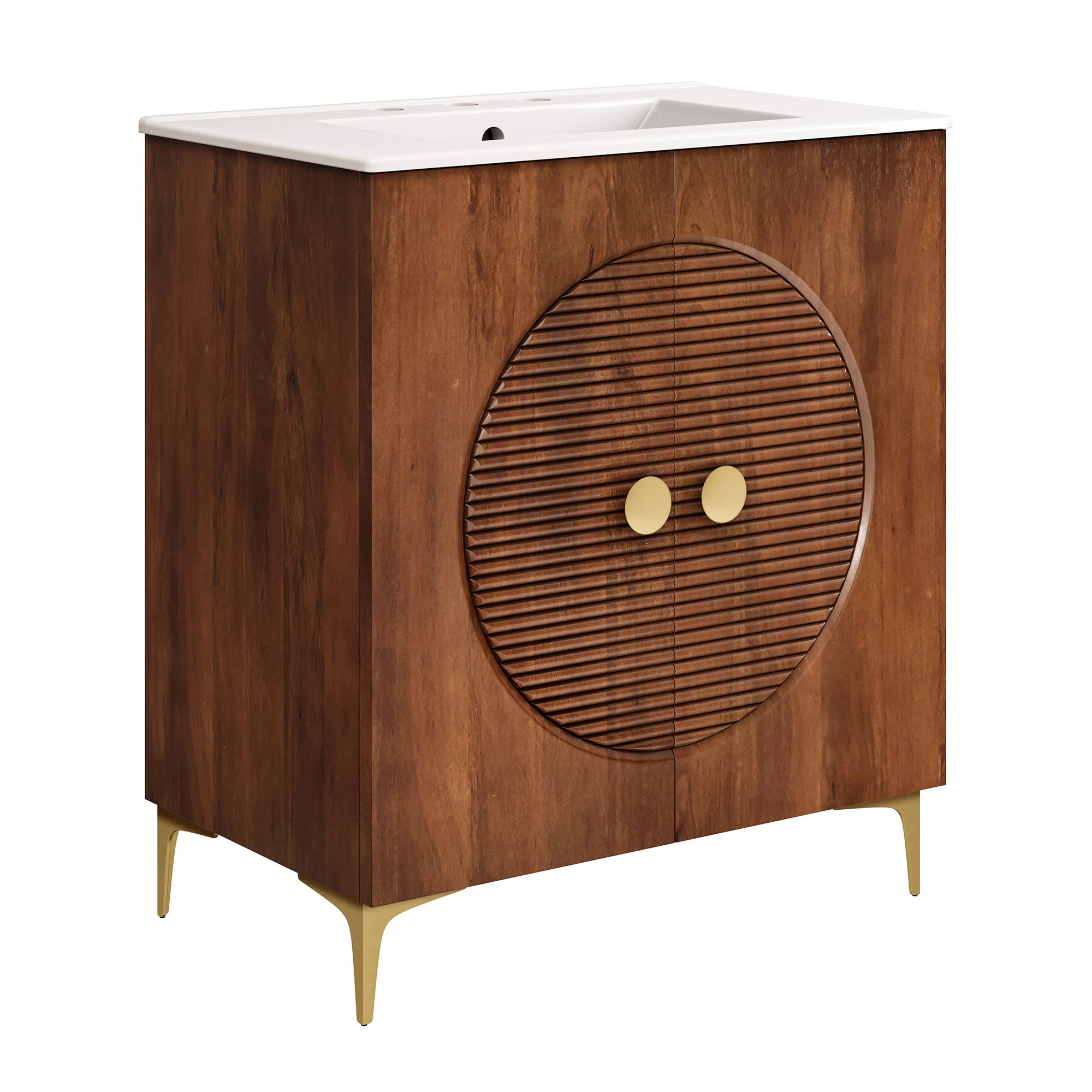 Vernon 30" Fluted Wood Vanity Cabinet With Sink by Modway - Image 12