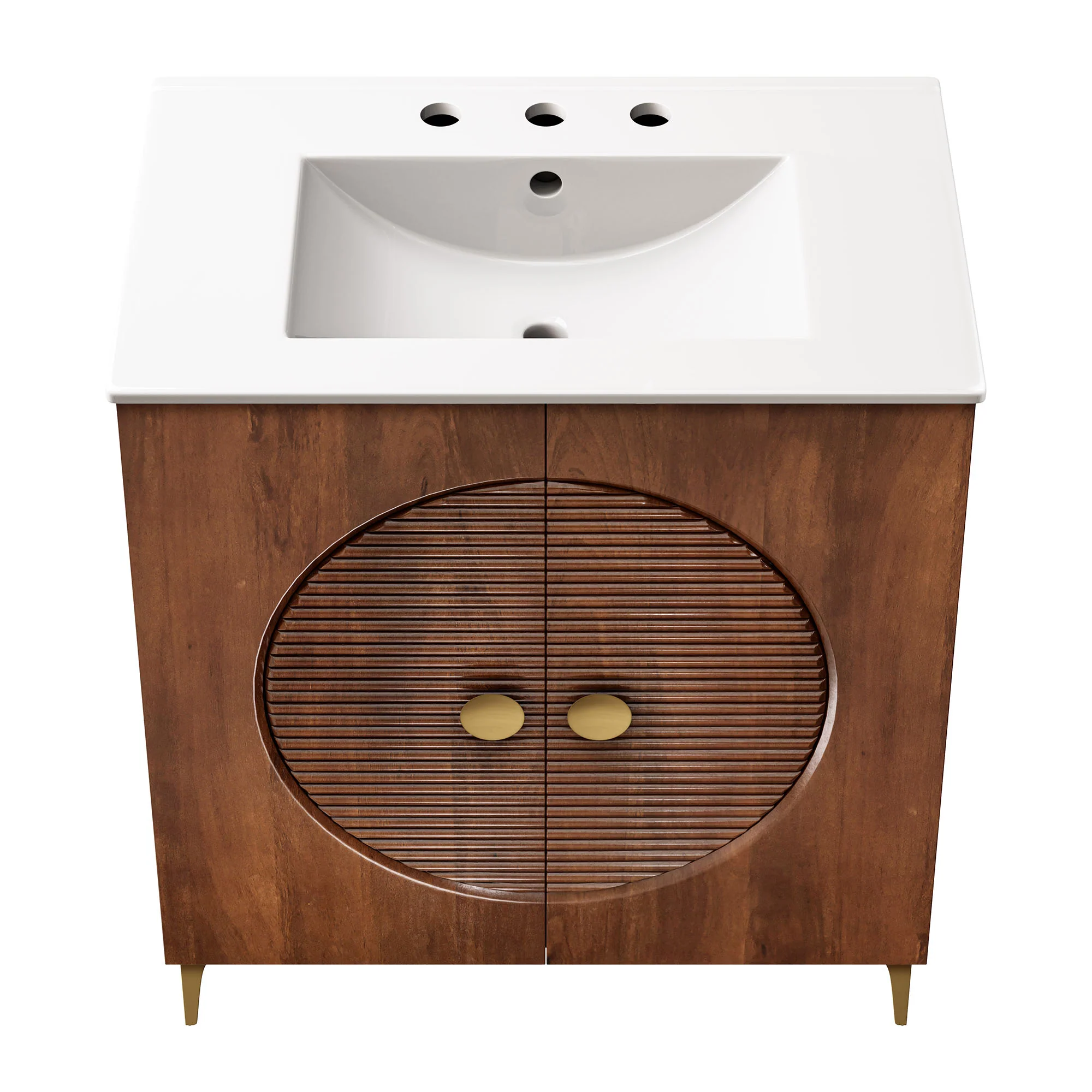 Vernon 30" Fluted Wood Vanity Cabinet With Sink by Modway - Image 15