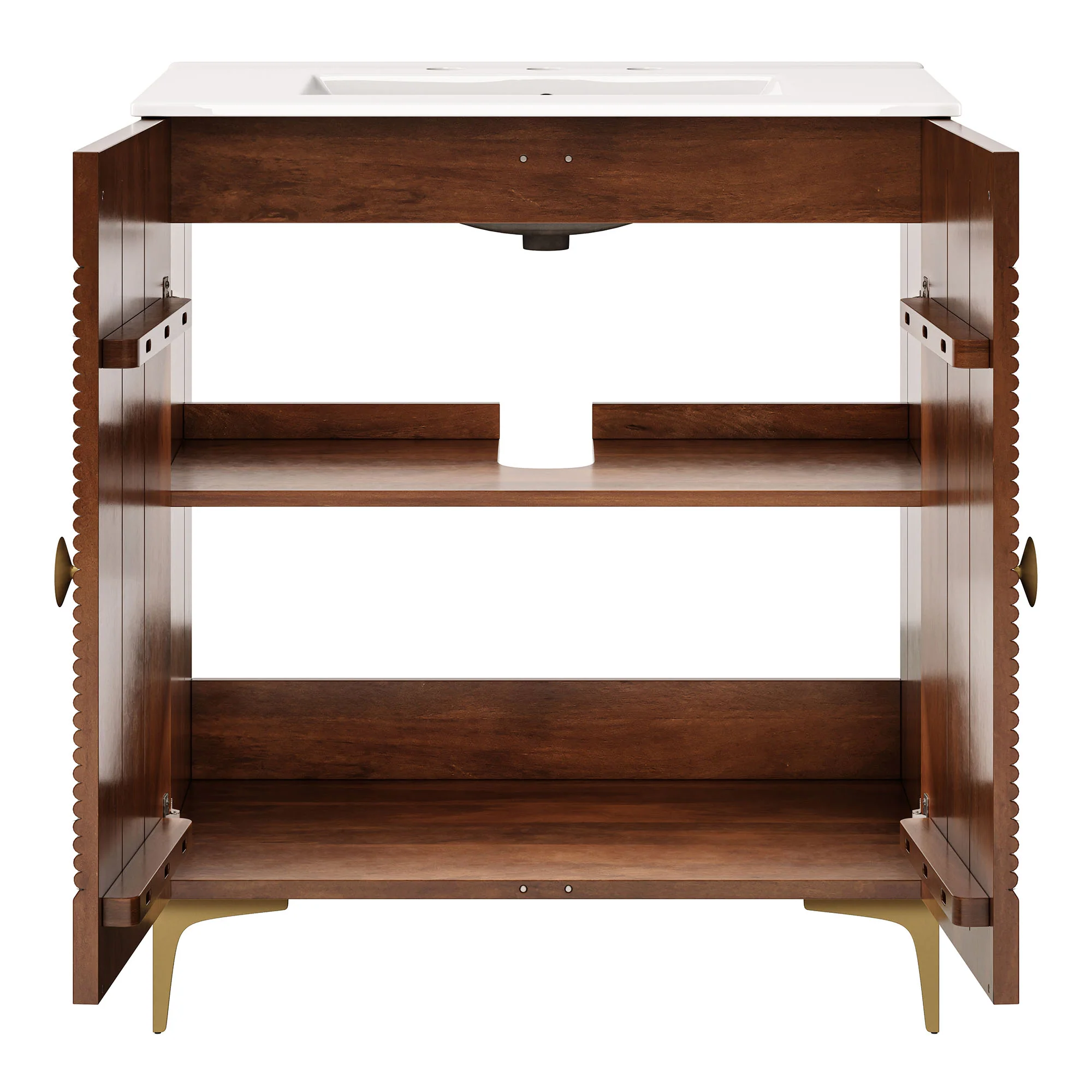 Vernon 30" Fluted Wood Vanity Cabinet With Sink by Modway - Image 16