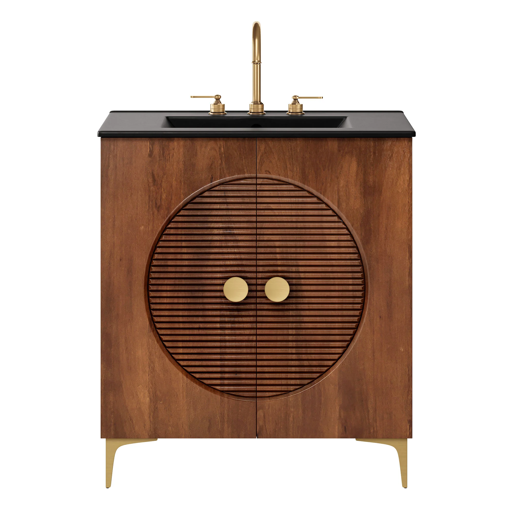 Vernon 30" Fluted Wood Vanity Cabinet With Sink by Modway - Image 2