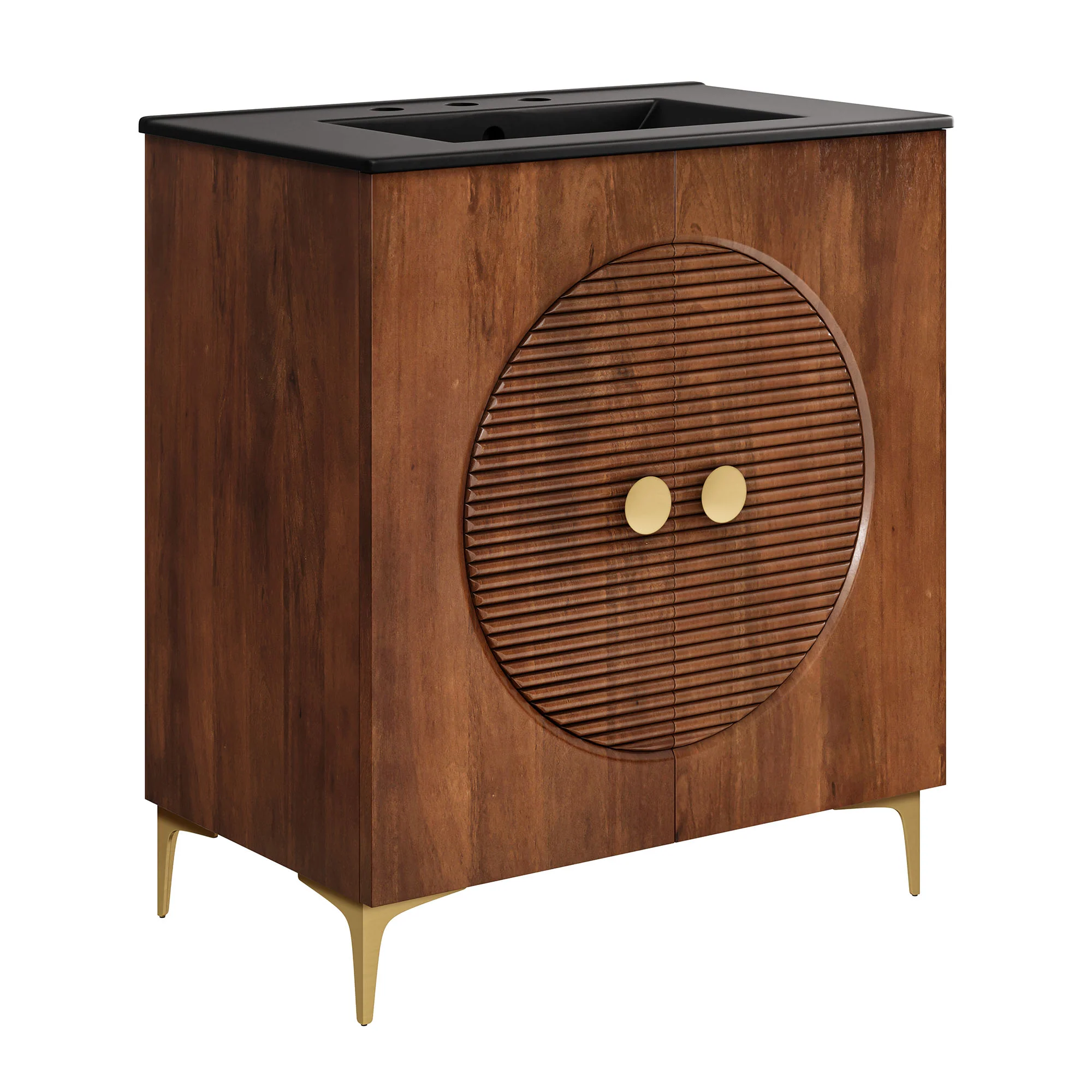 Vernon 30" Fluted Wood Vanity Cabinet With Sink by Modway - Image 3