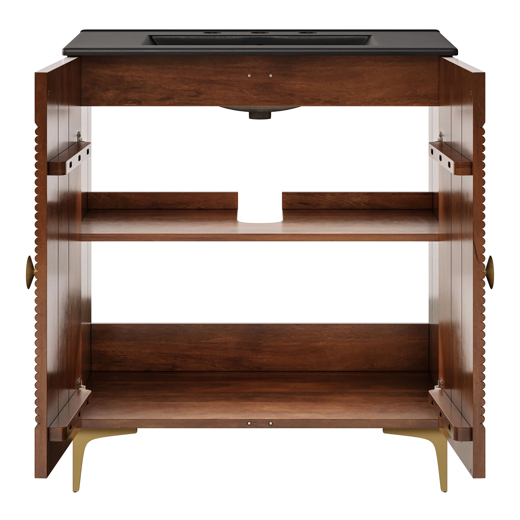Vernon 30" Fluted Wood Vanity Cabinet With Sink by Modway - Image 7