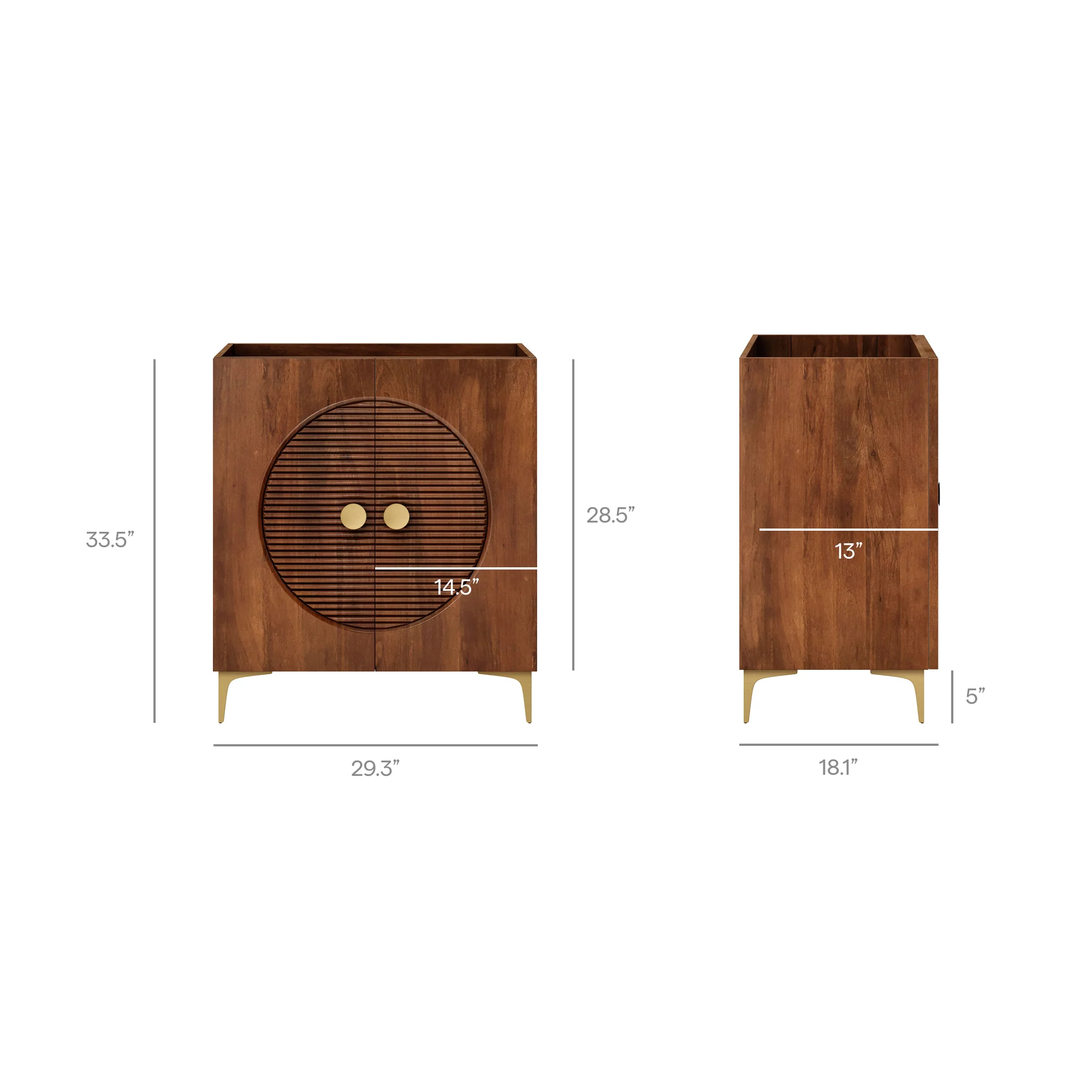 Vernon 30" Fluted Wood Vanity Cabinet Without Sink by Modway - Image 10