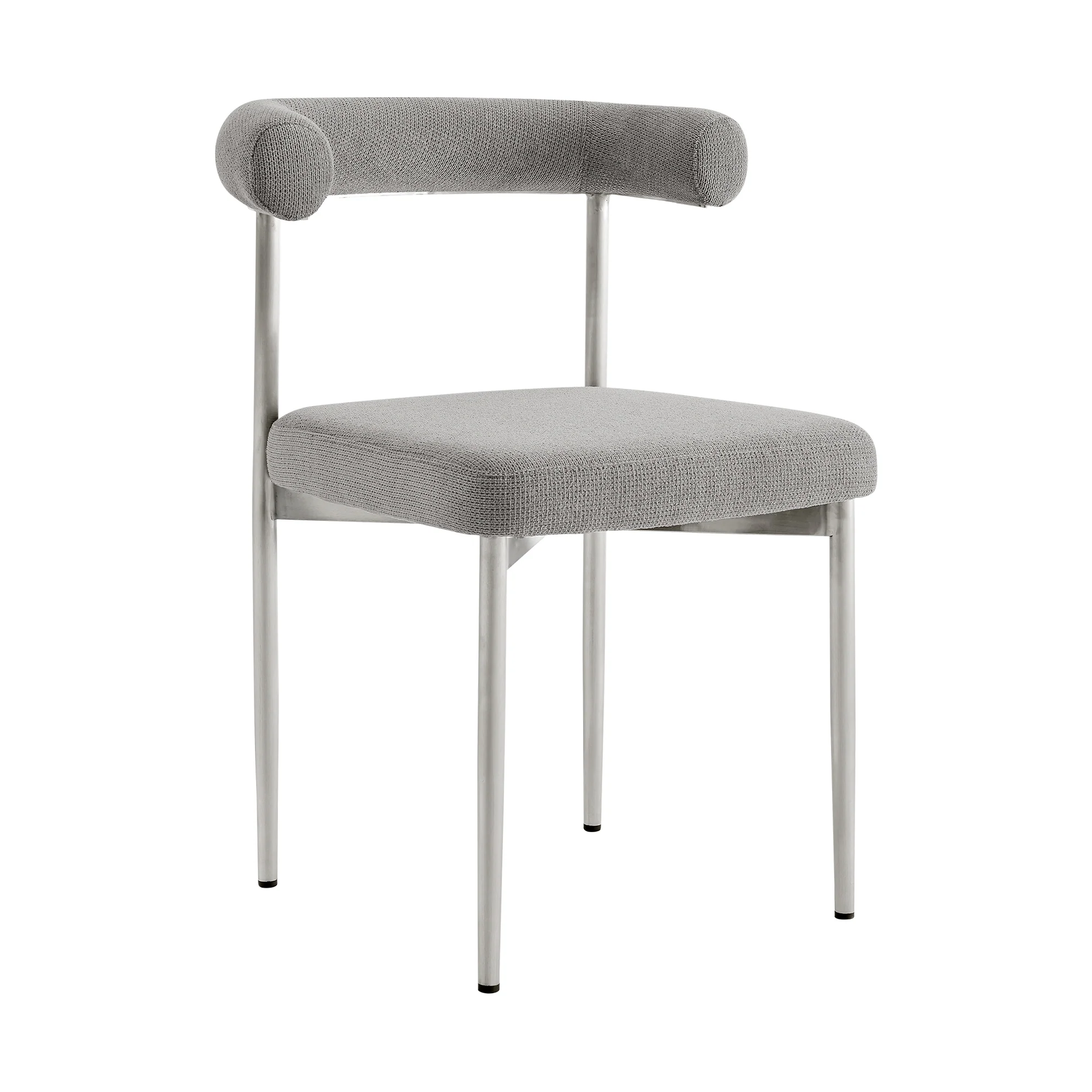 Veronica Shannon 5 Piece Round Glass Dining Table Set with Gold Brushed Stainless Steel and Taupe Fabric By Armen Living - Image 13
