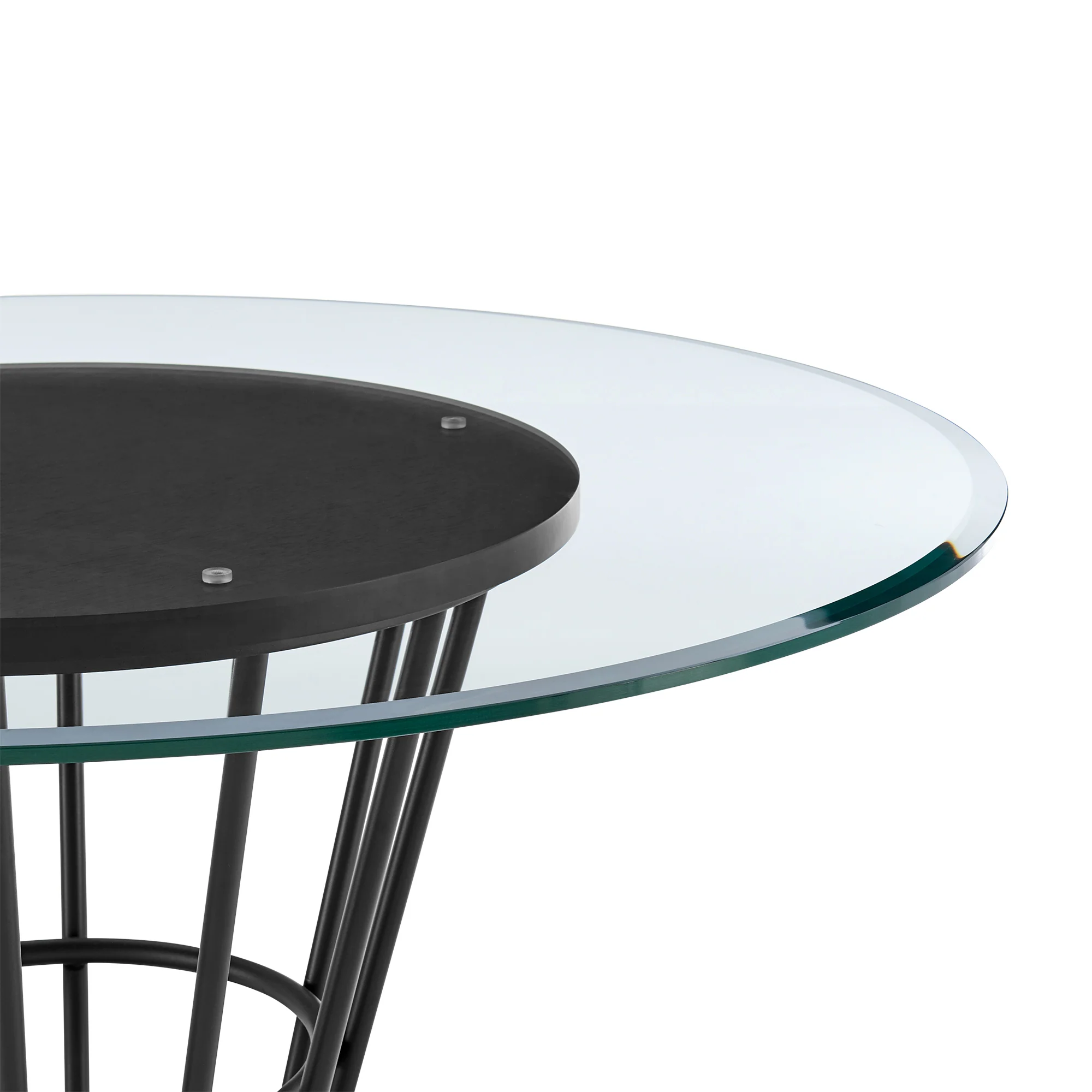 Veronica Shannon 5 Piece Round Glass Dining Table Set with Gold Brushed Stainless Steel and Taupe Fabric By Armen Living - Image 60