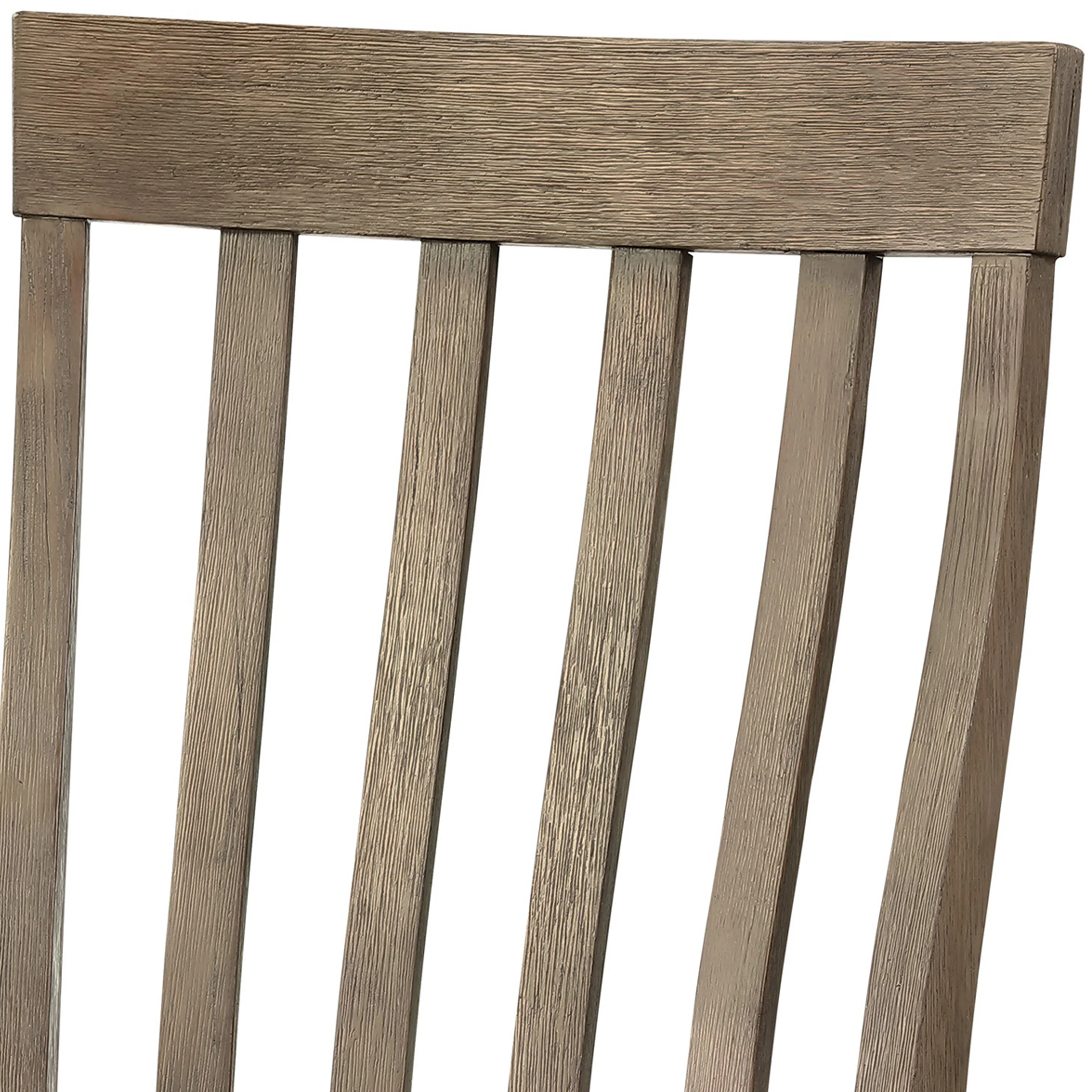 Vertical Slatted Curved Side Chair With Fabric Seat,Set Of 2,Brown And Gray By Benzara - Image 3
