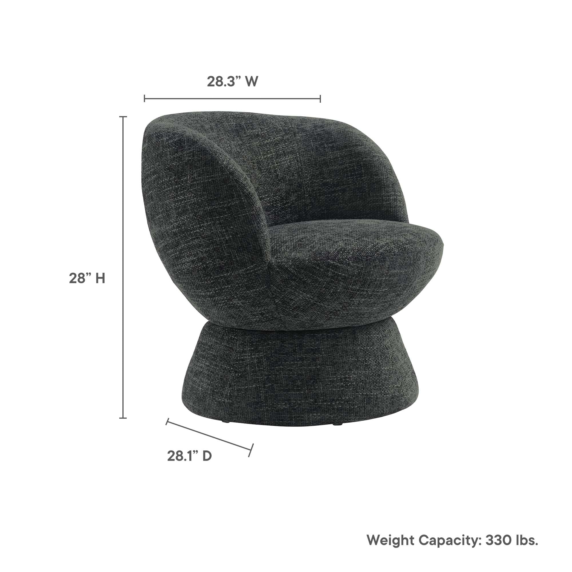Vesta Chenille Fabric Upholstered Swivel Chair by Modway - Image 8