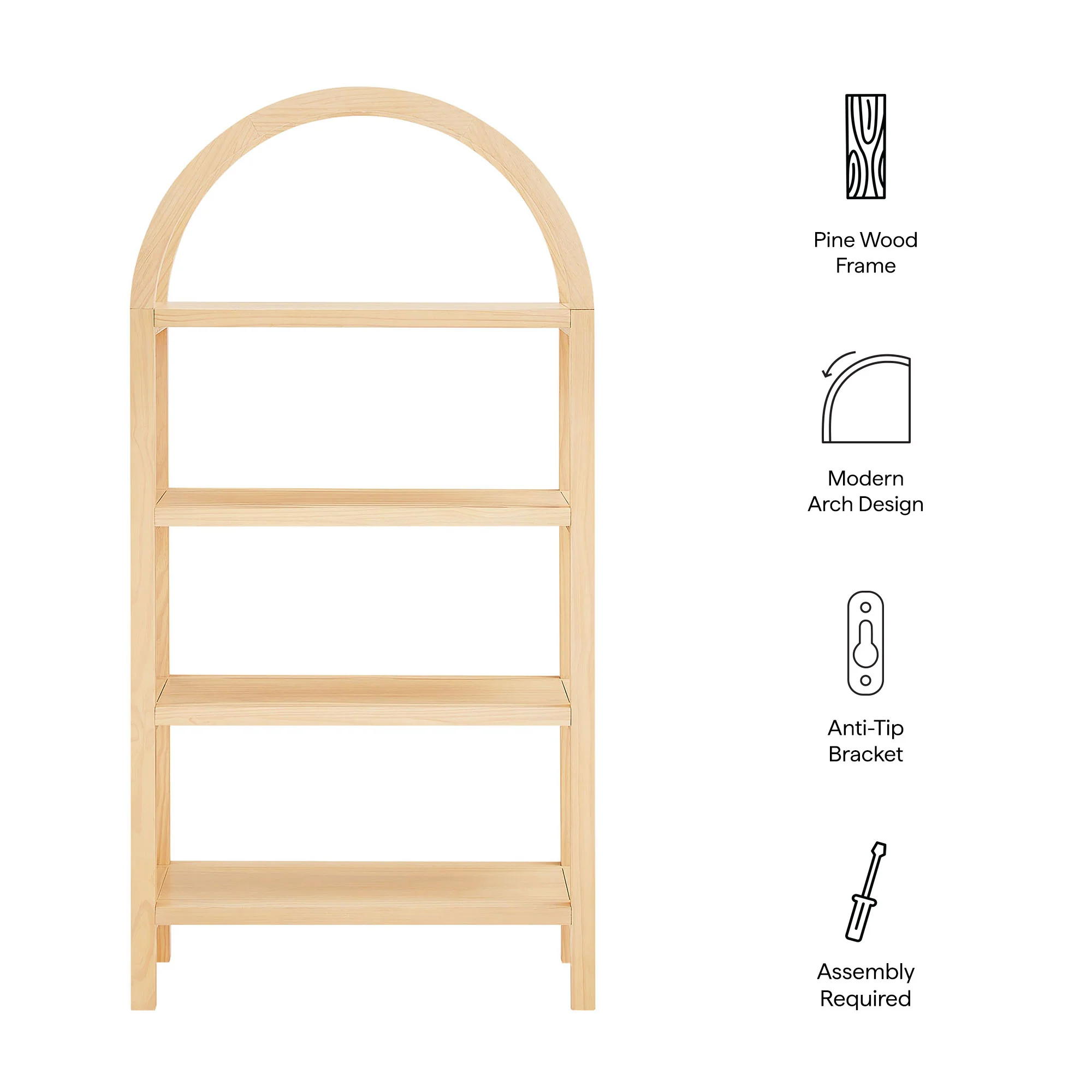 Vexley 60 Inch Arched Bookshelf by Modway - Image 17