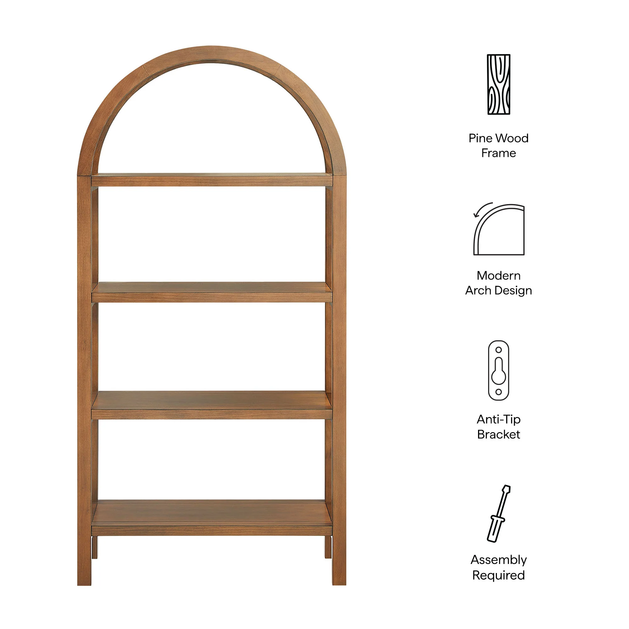 Vexley 60 Inch Arched Bookshelf by Modway - Image 26