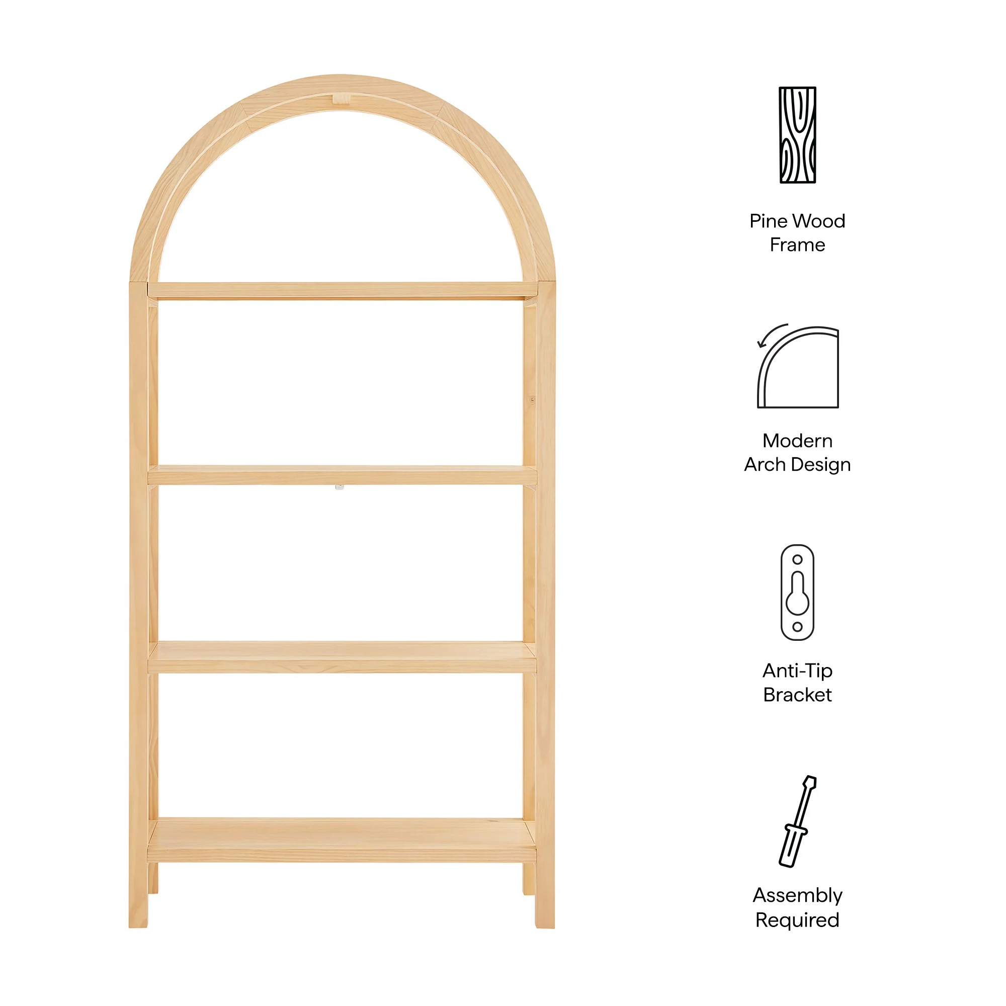 Vexley 72 Inch Large Arched Bookshelf by Modway - Image 17