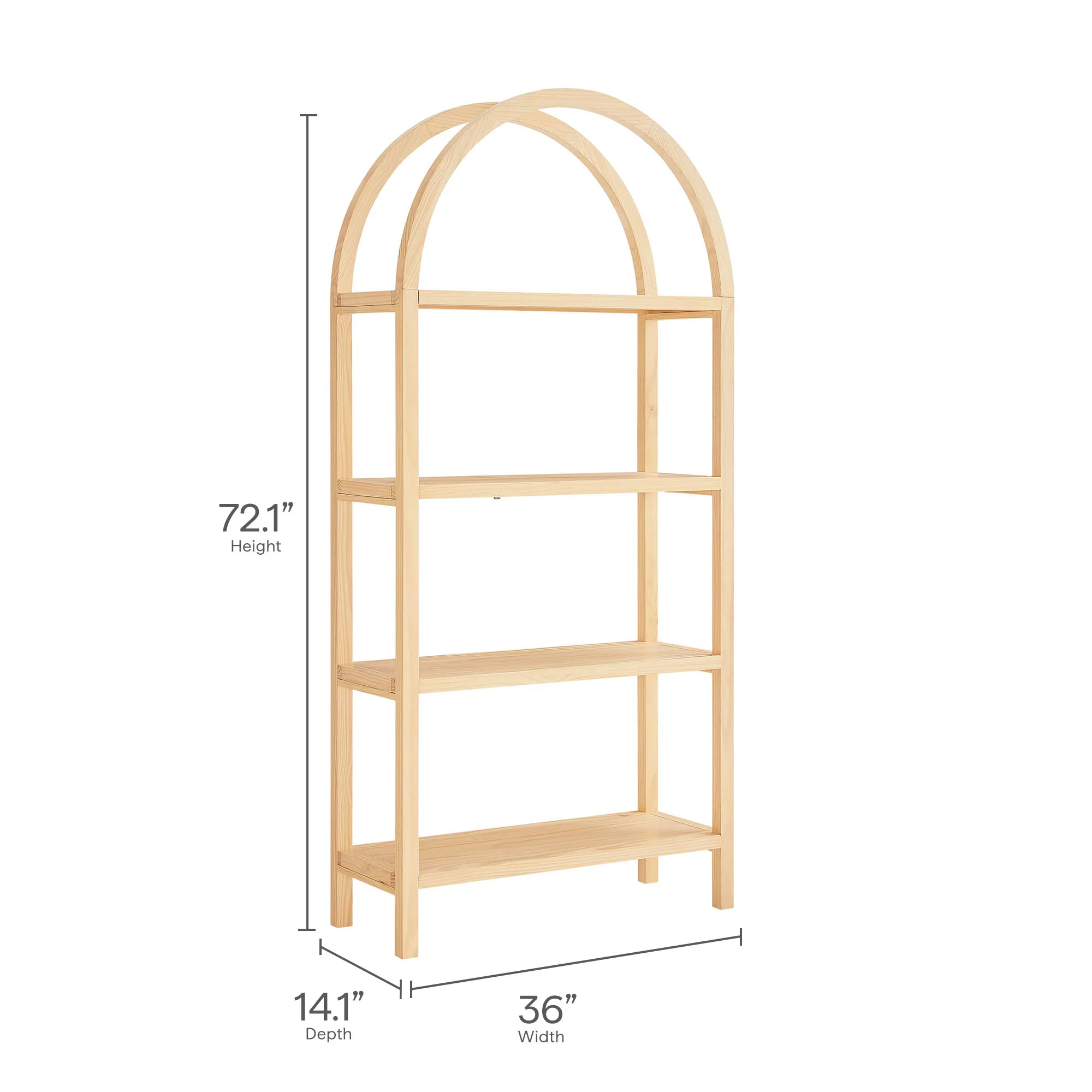 Vexley 72 Inch Large Arched Bookshelf by Modway - Image 18