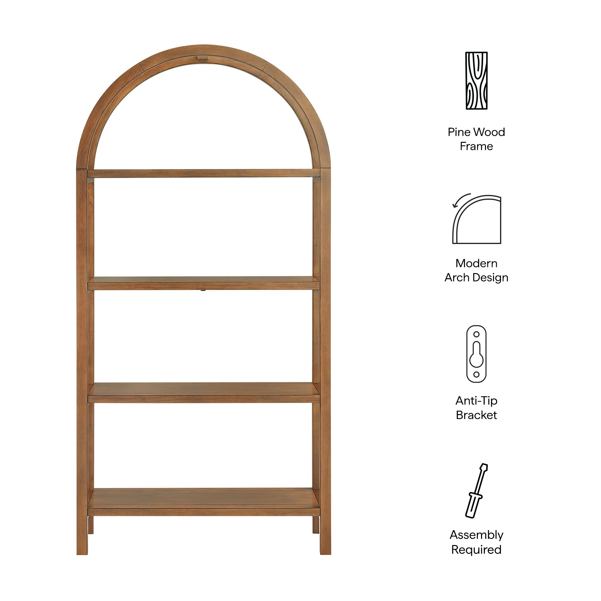 Vexley 72 Inch Large Arched Bookshelf by Modway - Image 26