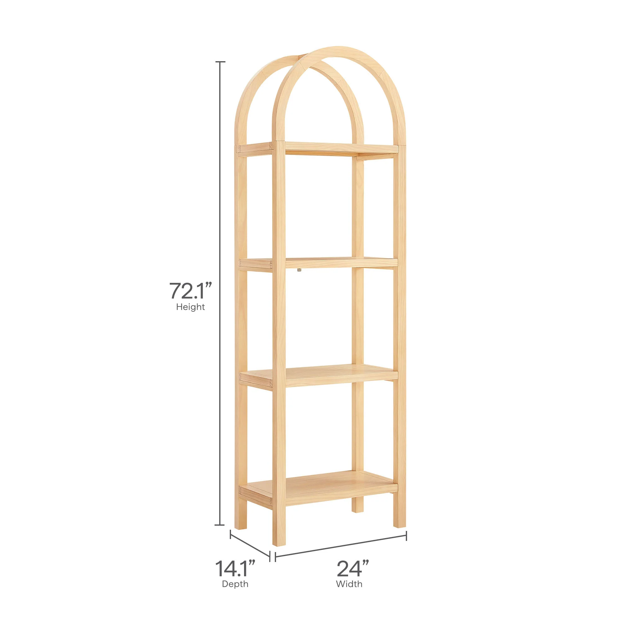 Vexley 72 Inch Tall Narrow Arched Bookshelf by Modway - Image 18