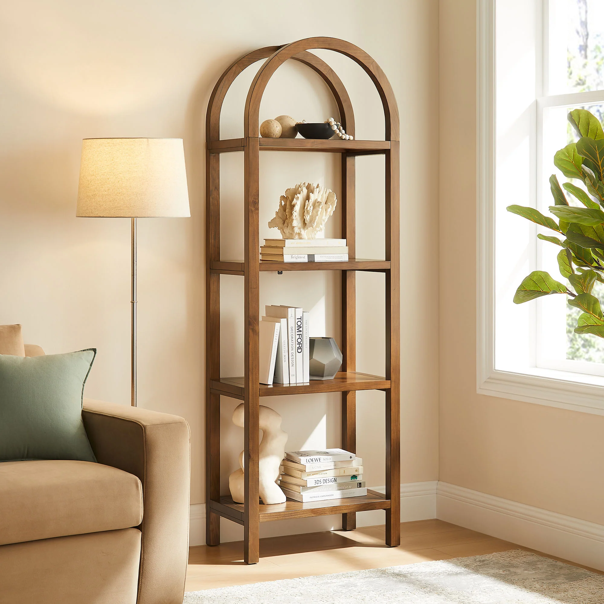 Vexley 72 Inch Tall Narrow Arched Bookshelf by Modway - Image 25