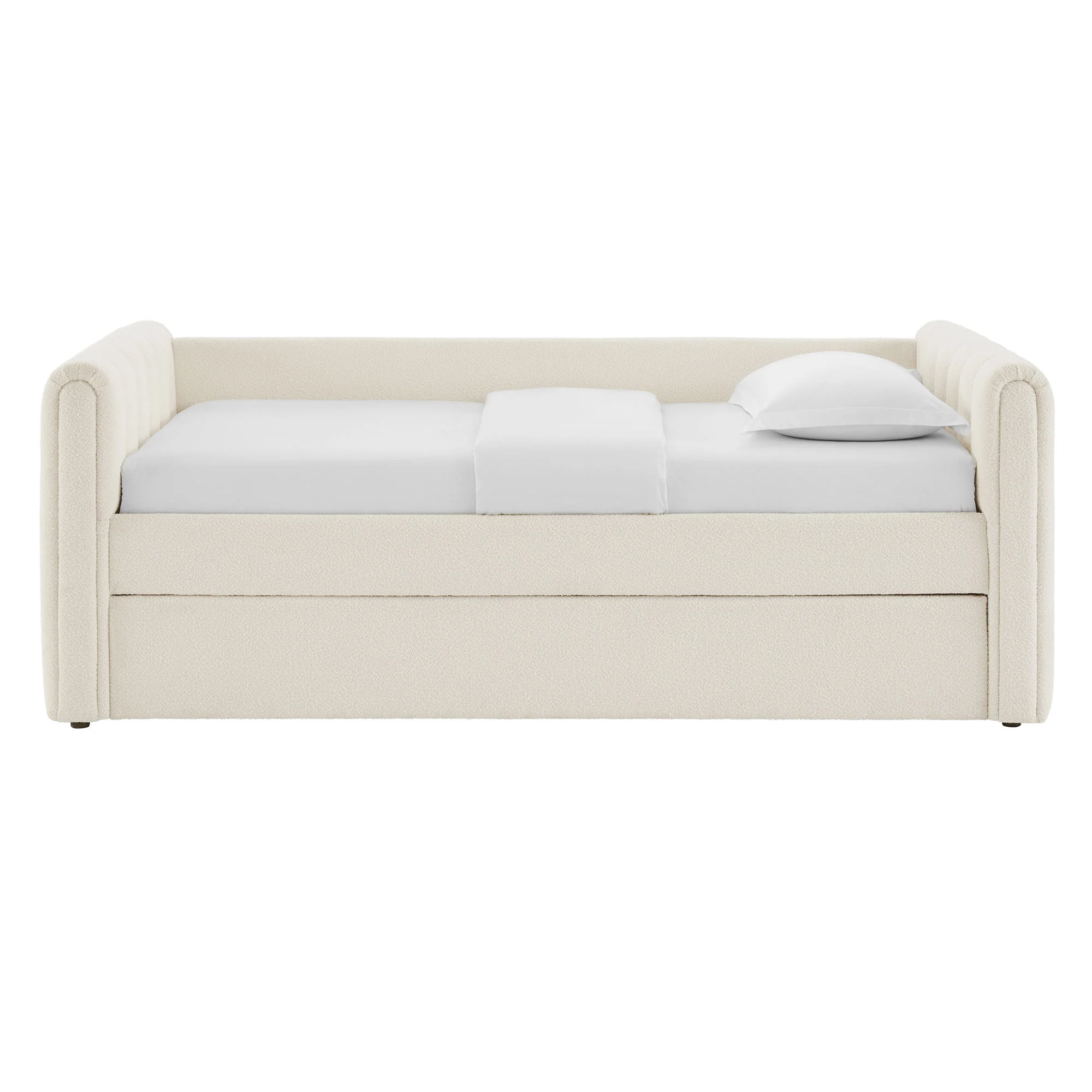 Veyla Channel Tufted Boucle Twin Daybed With Trundle by Modway - Image 10