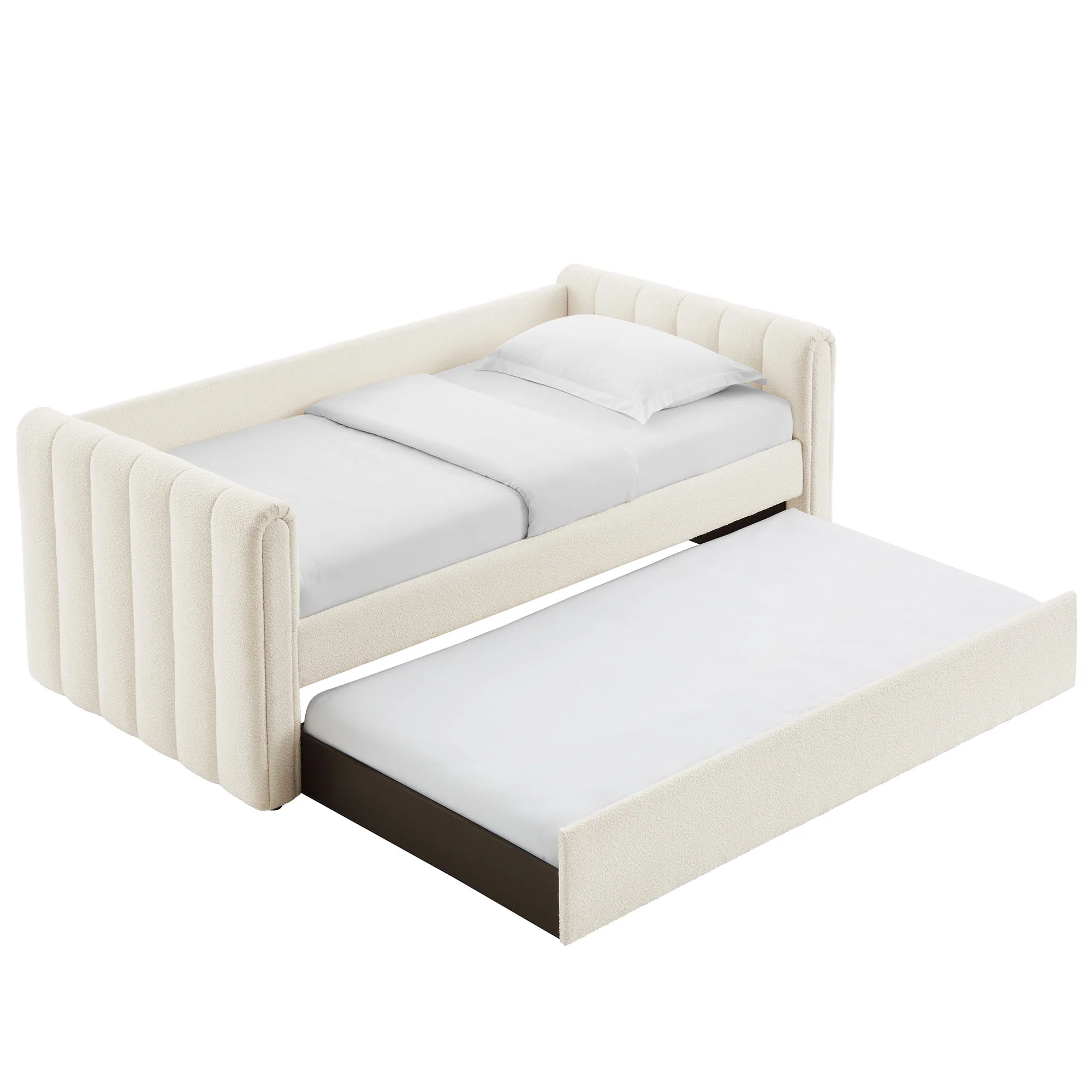 Veyla Channel Tufted Boucle Twin Daybed With Trundle by Modway - Image 11