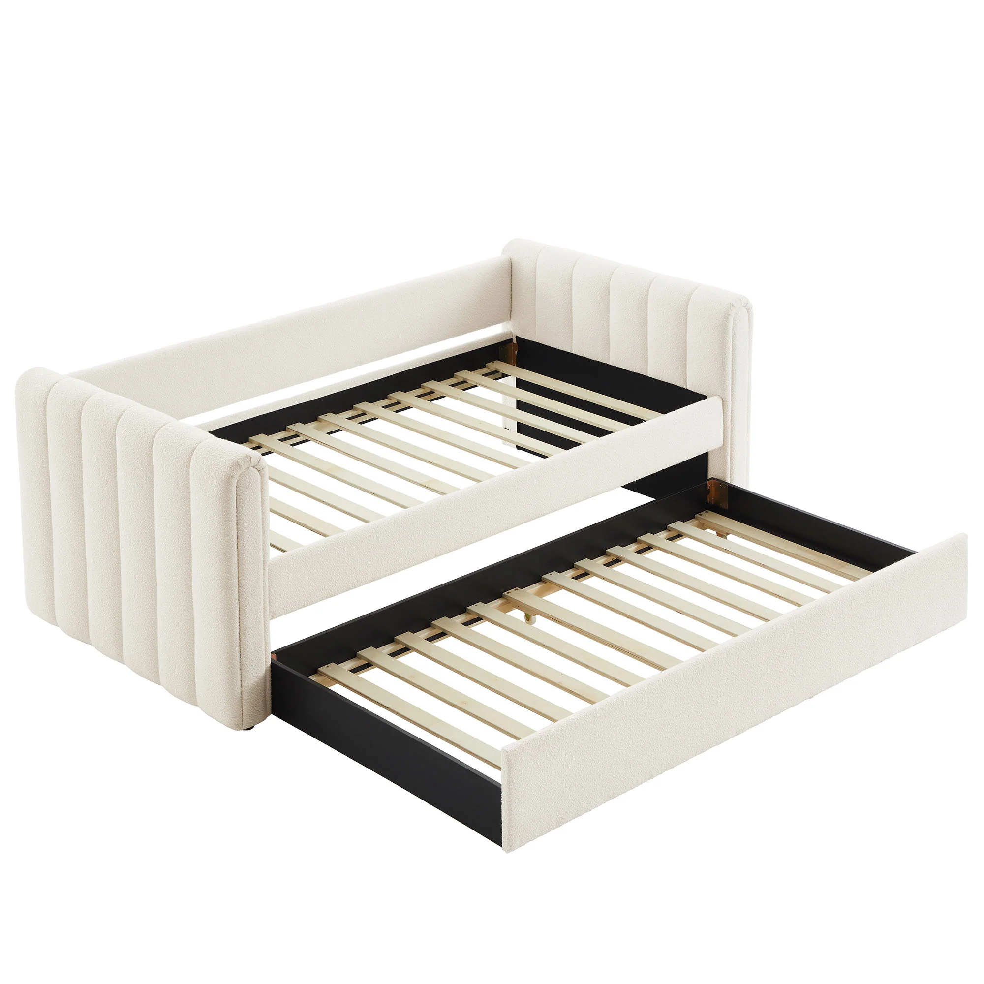 Veyla Channel Tufted Boucle Twin Daybed With Trundle by Modway - Image 12