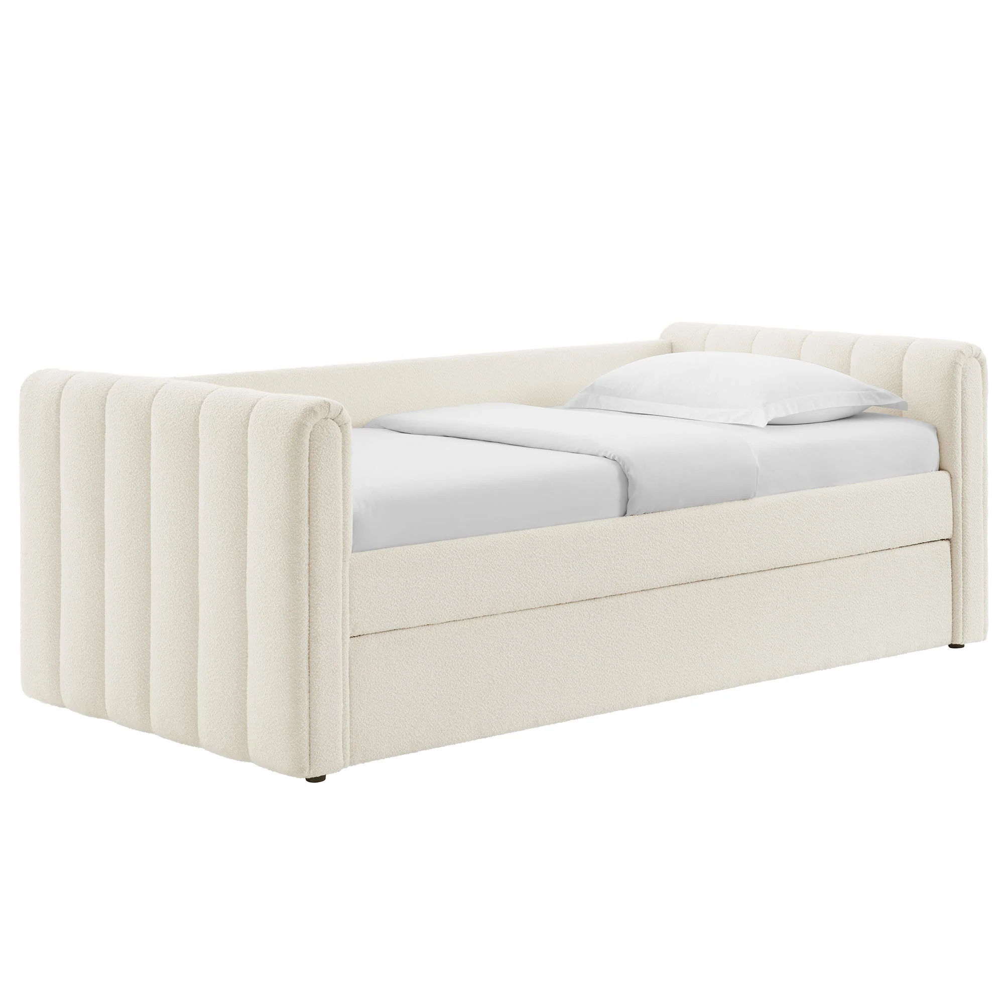 Veyla Channel Tufted Boucle Twin Daybed With Trundle by Modway - Image 2