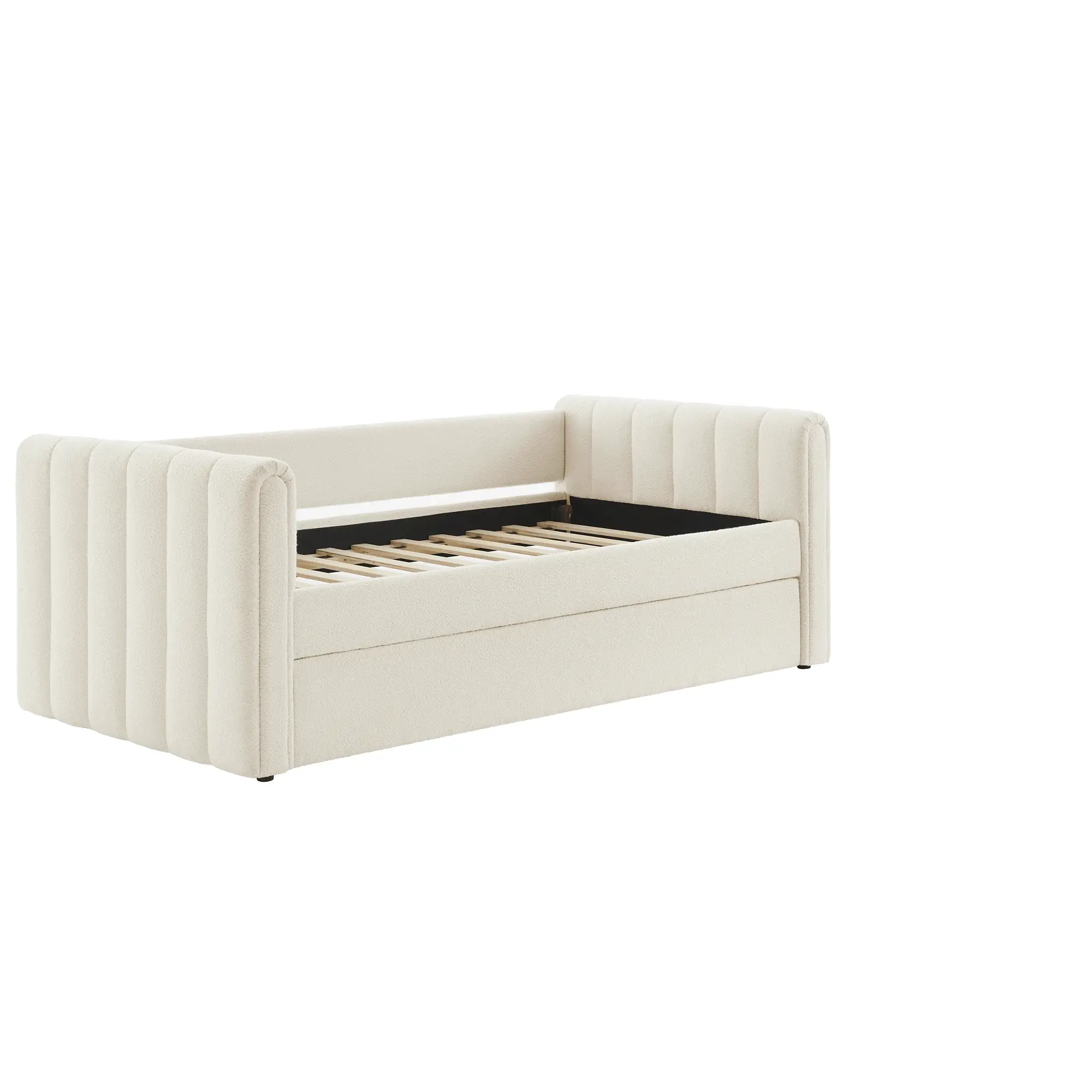 Veyla Channel Tufted Boucle Twin Daybed With Trundle by Modway - Image 4