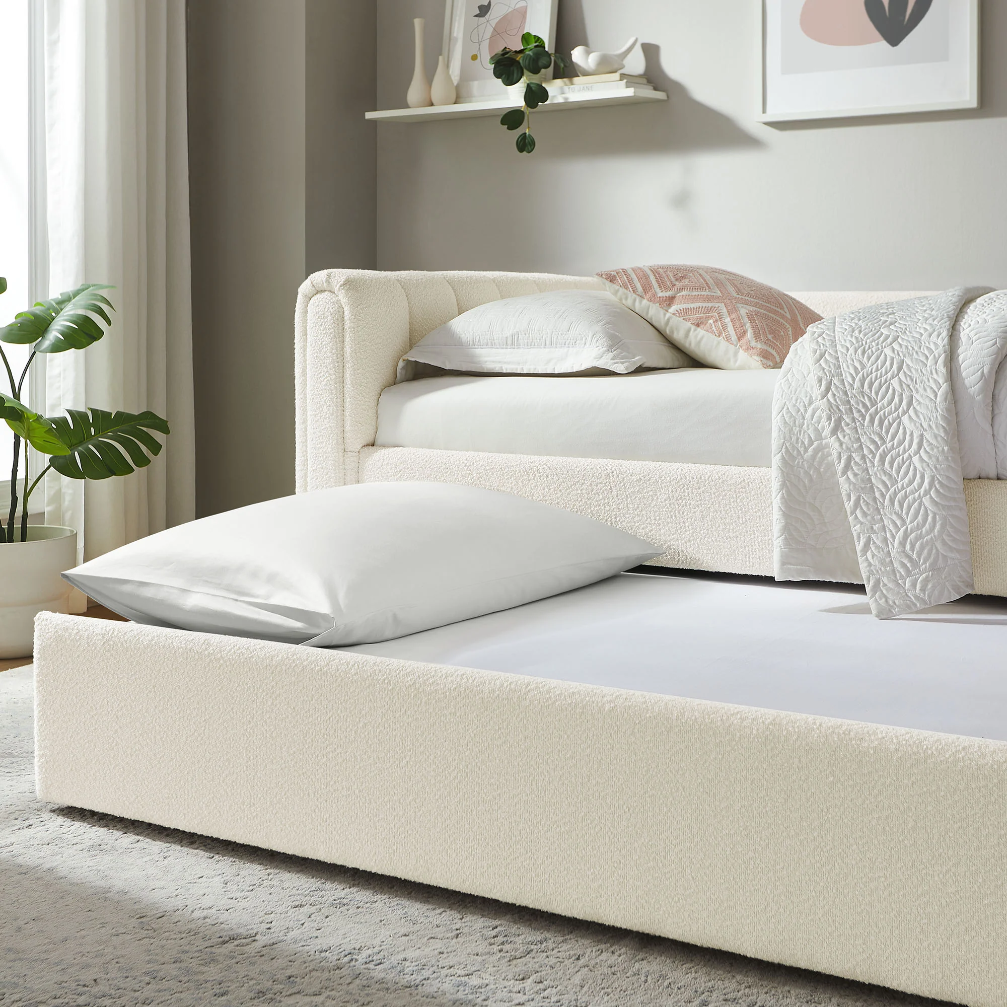 Veyla Channel Tufted Boucle Twin Daybed With Trundle by Modway - Image 5