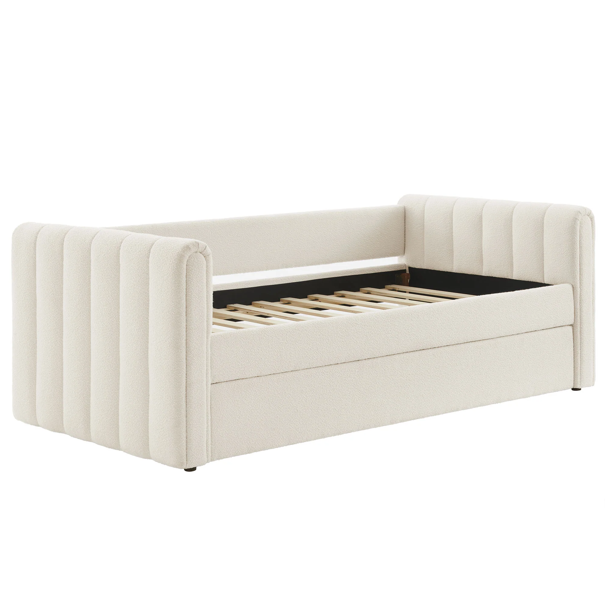 Veyla Channel Tufted Boucle Twin Daybed With Trundle by Modway - Image 7