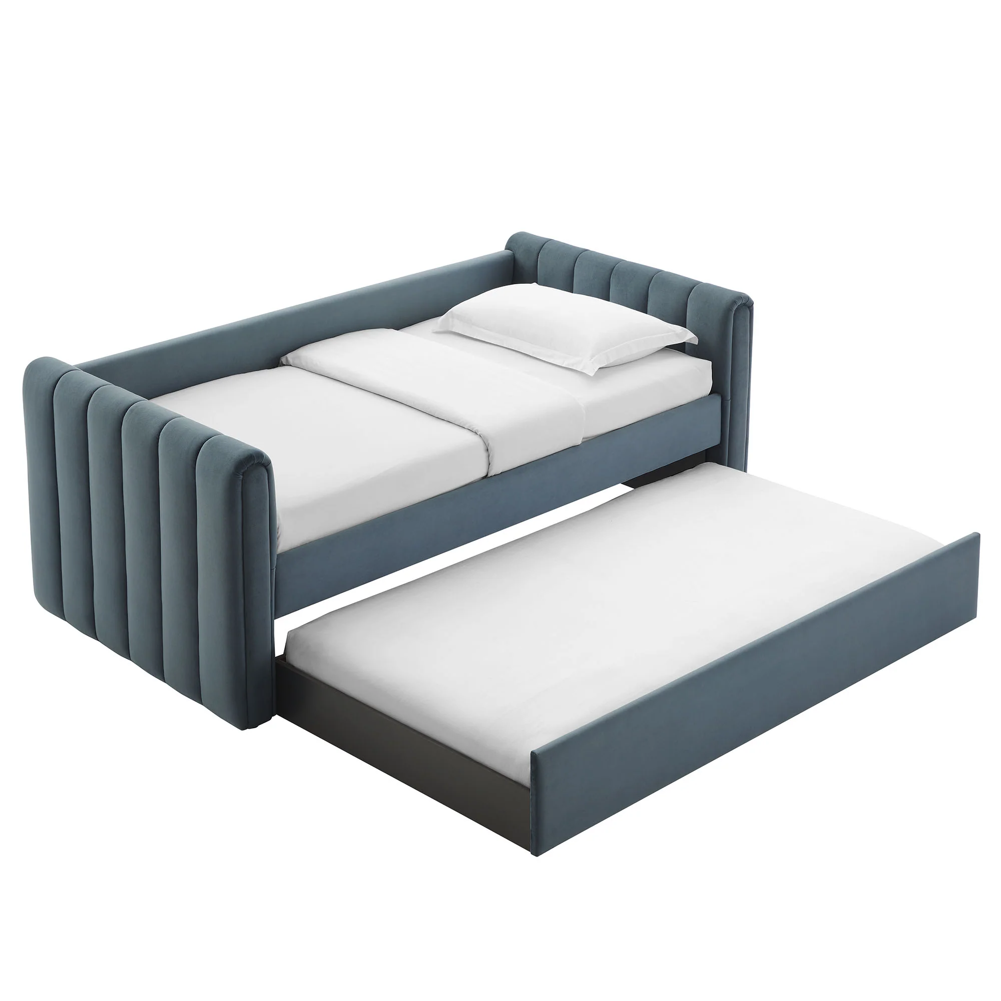 Veyla Channel Tufted Performance Velvet Twin Daybed With Trundle by Modway - Image 11
