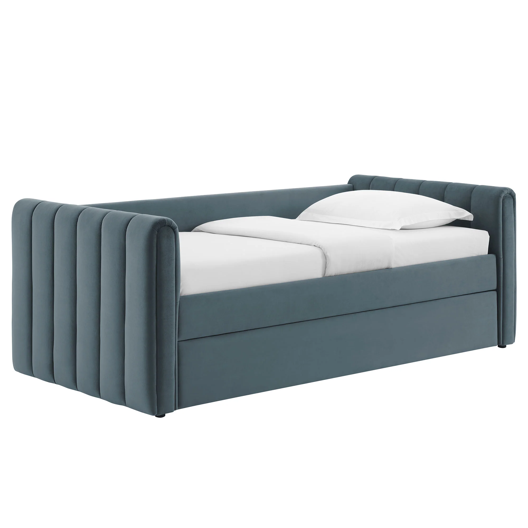Veyla Channel Tufted Performance Velvet Twin Daybed With Trundle by Modway - Image 2