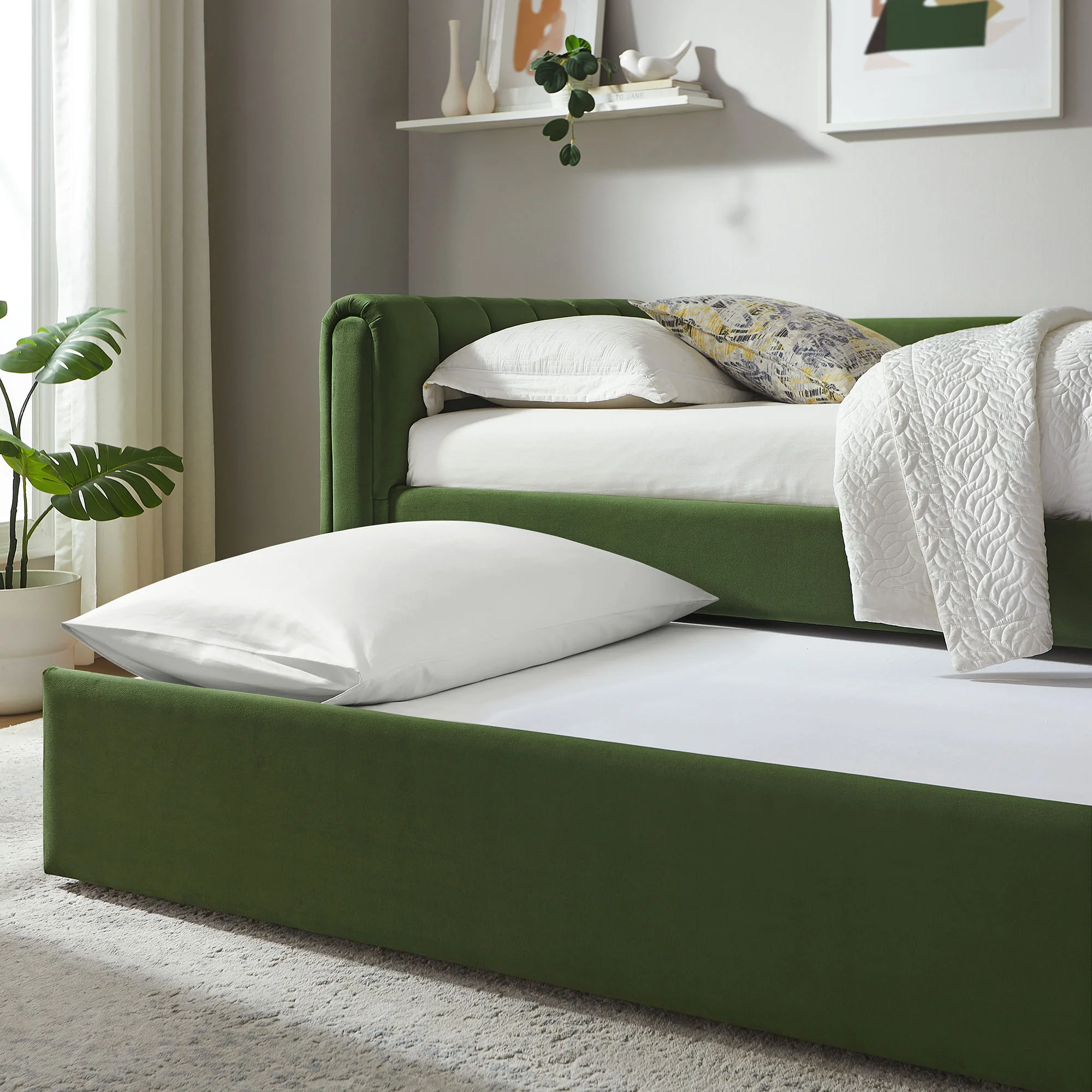 Veyla Channel Tufted Performance Velvet Twin Daybed With Trundle by Modway - Image 20