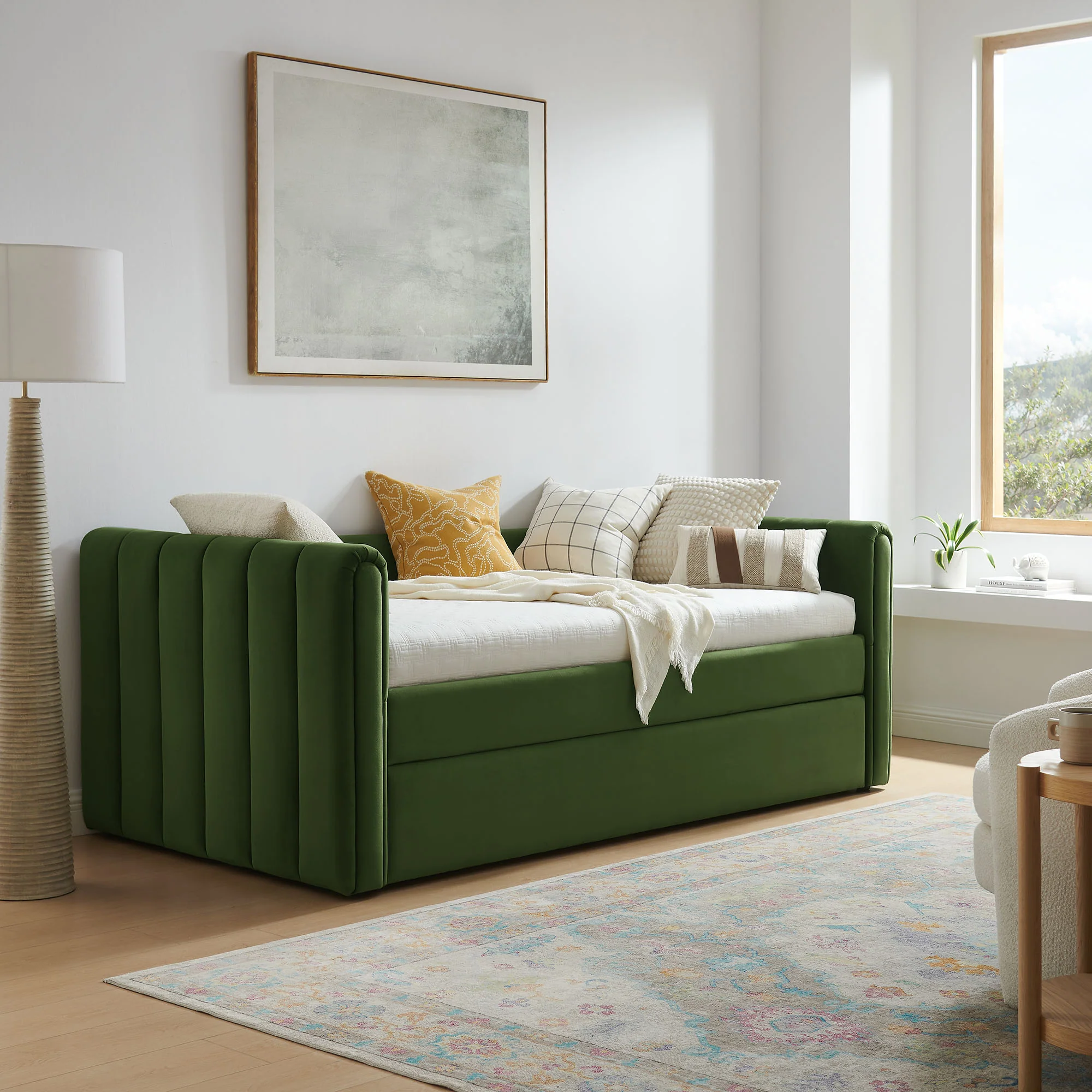Veyla Channel Tufted Performance Velvet Twin Daybed With Trundle by Modway - Image 21